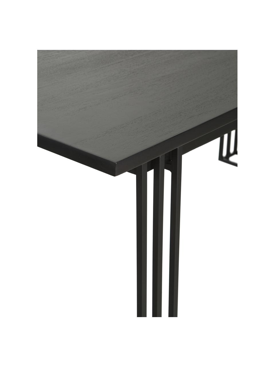 Mesa de comedor de madera maciza Grant, Tablero: madera de mango maciza ce, Estructura: metal con pintura en polv, Negro, An 180 x Al 90 cm