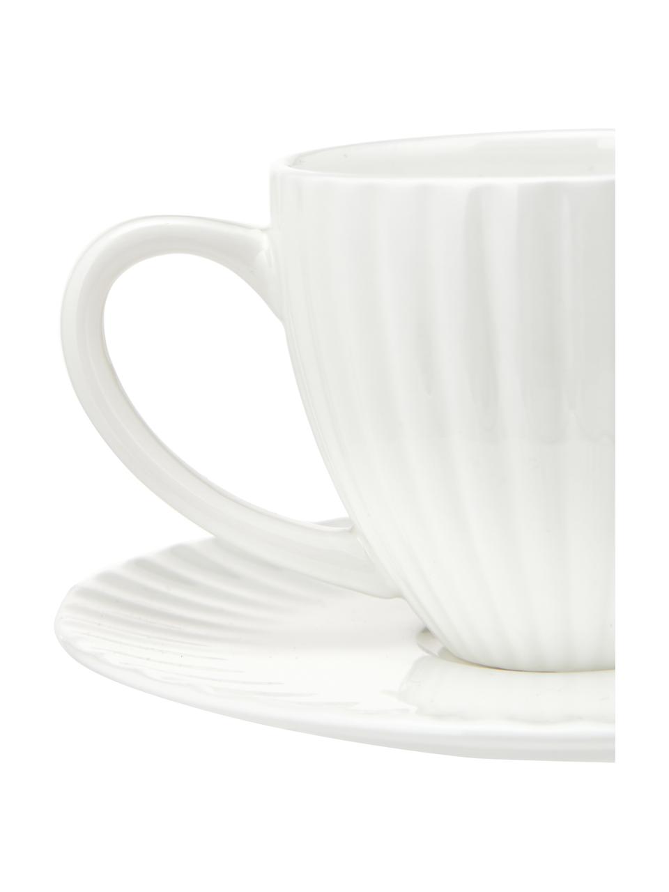 Tazza con piattino in porcellana bianca con rilievo scanalato Nala 2 pz, Fine Bone China (porcellana)
Fine bone china è una porcellana a pasta morbida particolarmente caratterizzata dalla sua lucentezza radiosa e traslucida, Bianco, Ø 9 x Alt. 7 cm