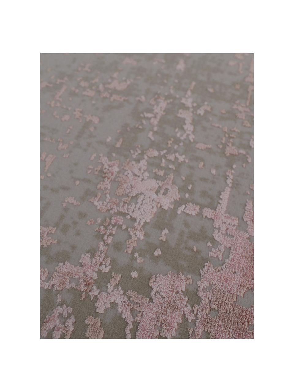 Dywan vintage z frędzlami Cordoba, Szary, odcienie różowego, S 130 x D 190 cm