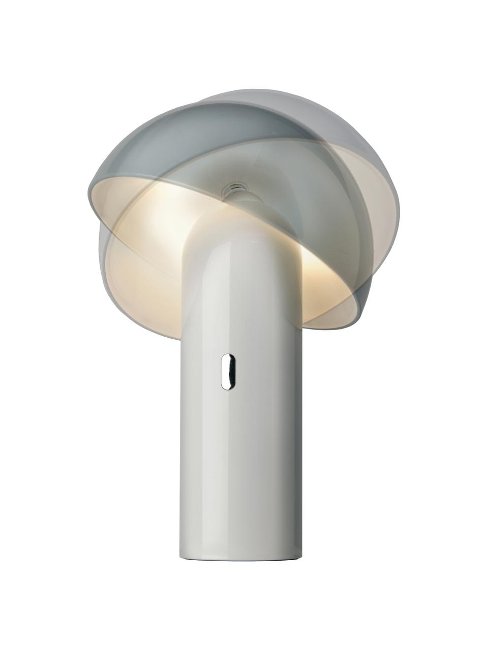 Lámpara de mesa pequeña LED regulable Svamp, portátil, Pantalla: plástico, Blanco, Ø 16 x Al 25 cm