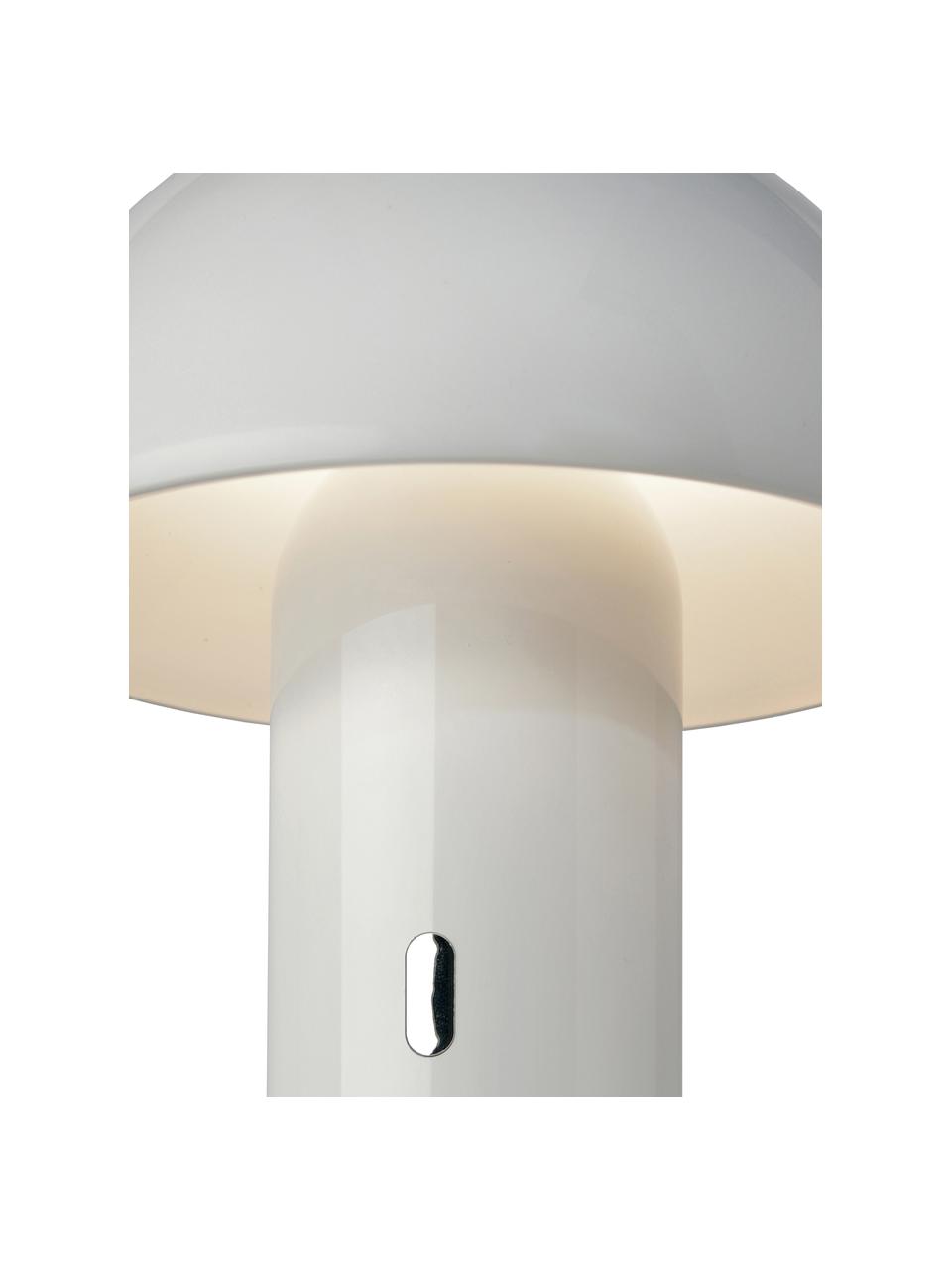 Kleine mobile LED-Tischlampe Svamp, dimmbar, Lampenschirm: Kunststoff, Weiss, Ø 16 x H 25 cm