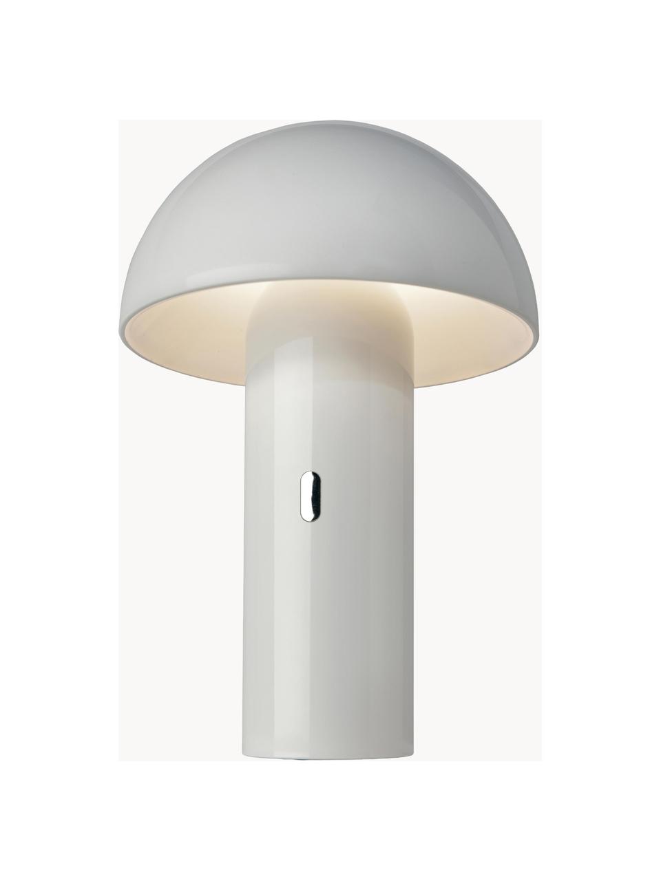 Lámpara de mesa pequeña LED regulable Svamp, portátil, Plástico, Blanco, Ø 16 x Al 25 cm