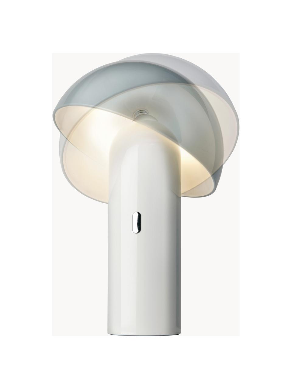 Petite lampe à poser LED mobile, à intensité variable Svamp, Plastique, Blanc, Ø 16 x haut. 25 cm