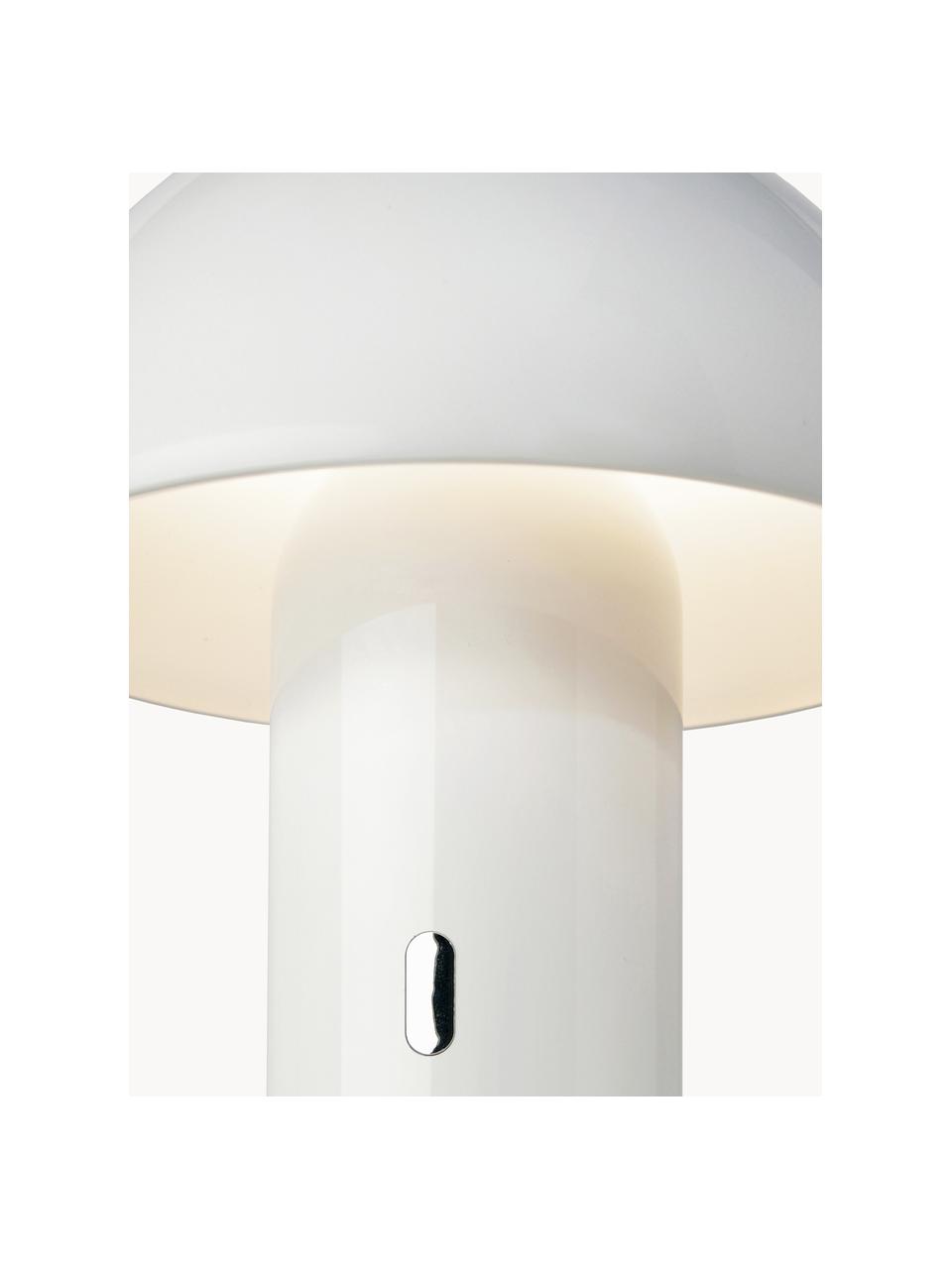 Petite lampe à poser LED mobile, à intensité variable Svamp, Plastique, Blanc, Ø 16 x haut. 25 cm