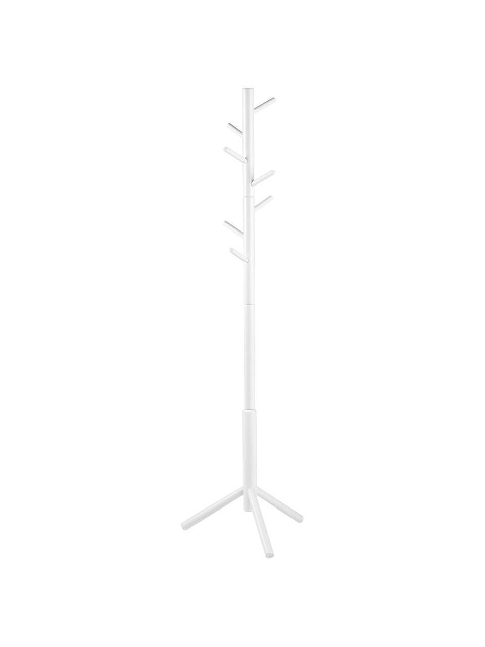 Kleiderständer Bremen aus Holz mit 6 Haken, Gummibaumholz, lackiert, Weiß, B 51 x H 176 cm