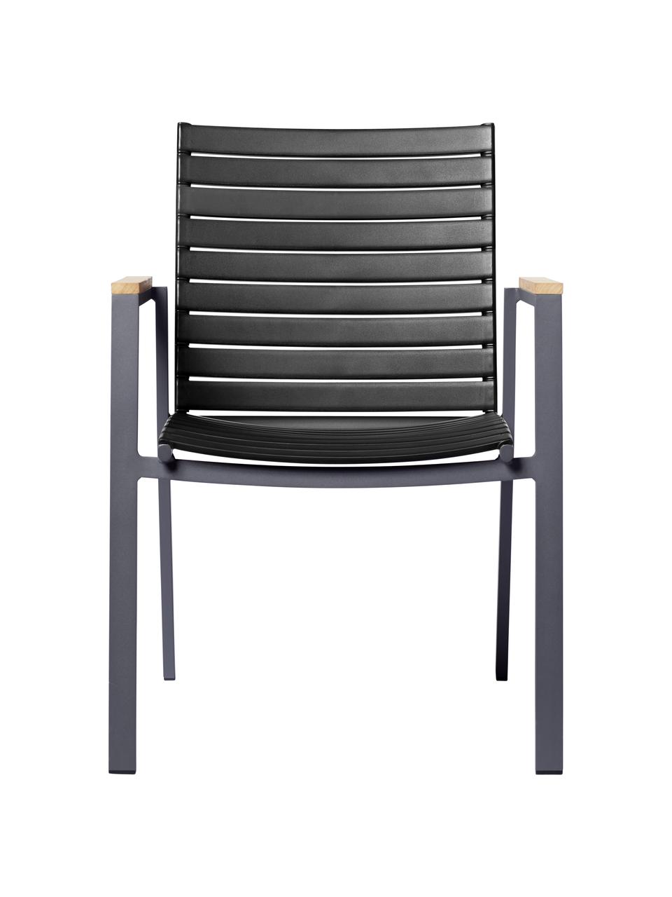 Chaise de jardin à accoudoirs Mood Extreme, Noir, larg. 57 x prof. 62 cm