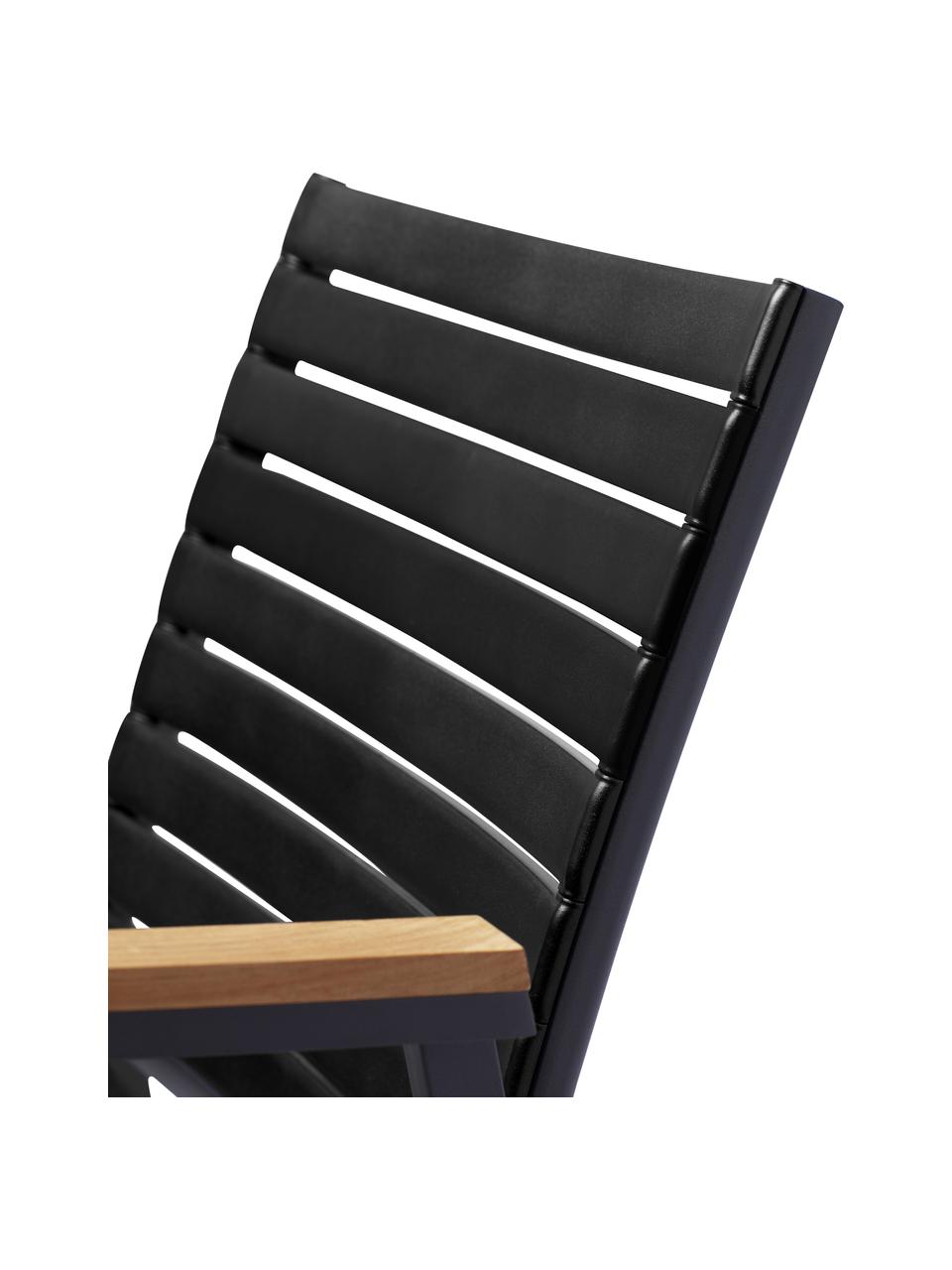 Chaise de jardin à accoudoirs Mood Extreme, Noir, larg. 57 x prof. 62 cm
