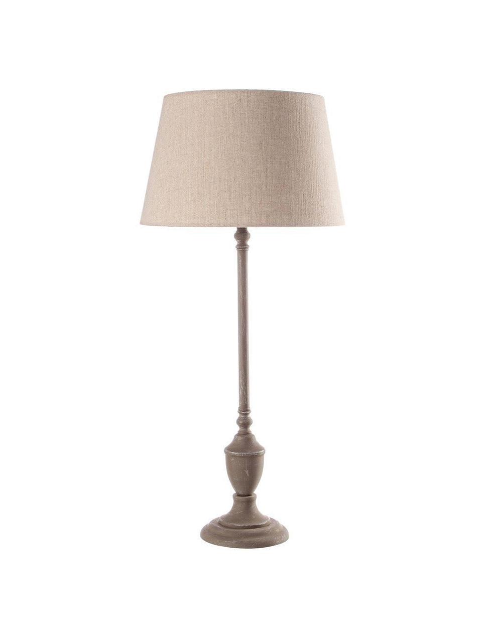 Lámpara de mesa Marna, Pantalla: lino, Beige, beige oscuro, Ø 30 x Al 66 cm