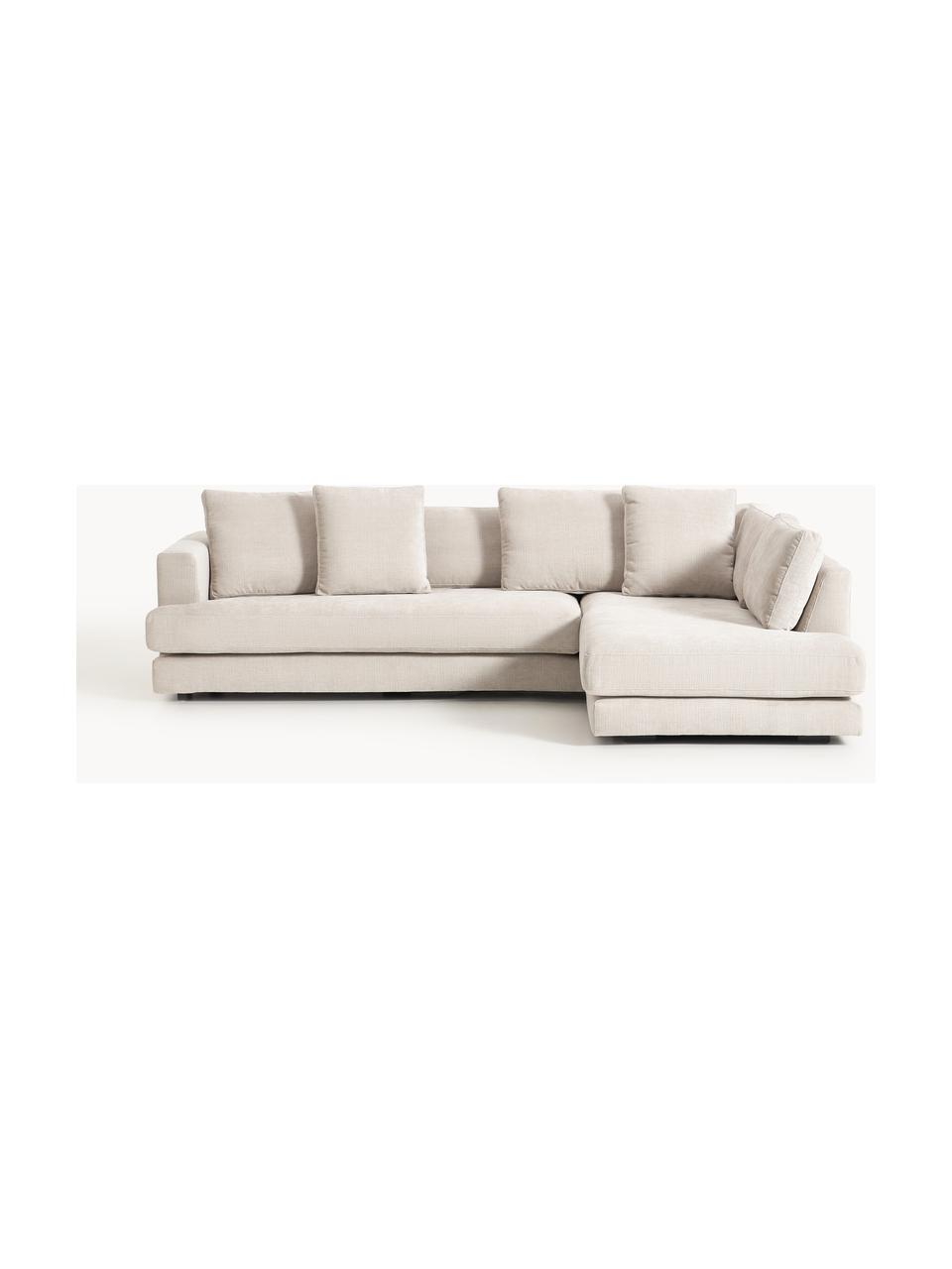 Ecksofa Tribeca, Bezug: 100 % Polyester Der strap, Gestell: Buchenholz, Kiefernholz, , Füße: Kiefernholz Dieses Produk, Webstoff Hellbeige, B 274 x T 192 cm, Eckteil rechts