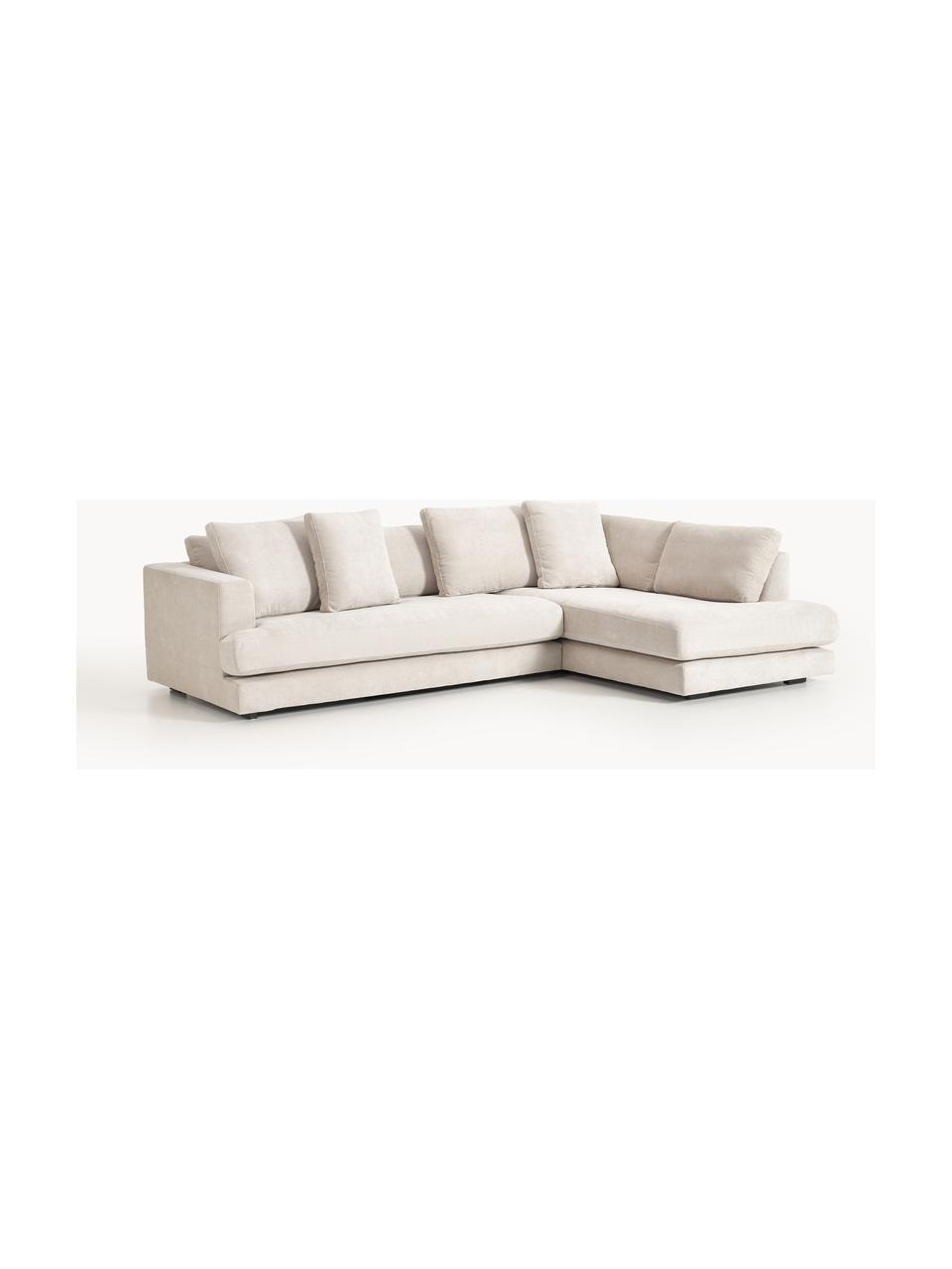 Ecksofa Tribeca, Bezug: 100 % Polyester Der strap, Gestell: Buchenholz, Kiefernholz, , Füße: Kiefernholz Dieses Produk, Webstoff Hellbeige, B 274 x T 192 cm, Eckteil rechts