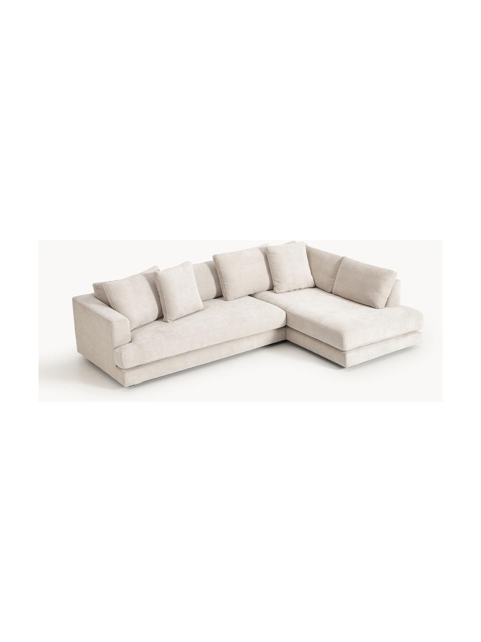 Ecksofa Tribeca, Bezug: 100 % Polyester Der strap, Gestell: Buchenholz, Kiefernholz, , Füße: Kiefernholz Dieses Produk, Webstoff Hellbeige, B 274 x T 192 cm, Eckteil rechts