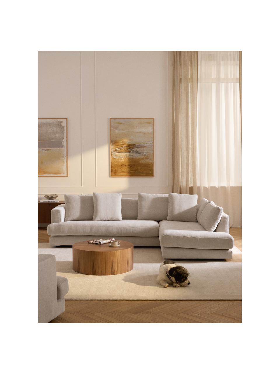 Ecksofa Tribeca, Bezug: 100 % Polyester Der strap, Gestell: Buchenholz, Kiefernholz, , Webstoff Hellbeige, B 274 x T 192 cm, Eckteil rechts