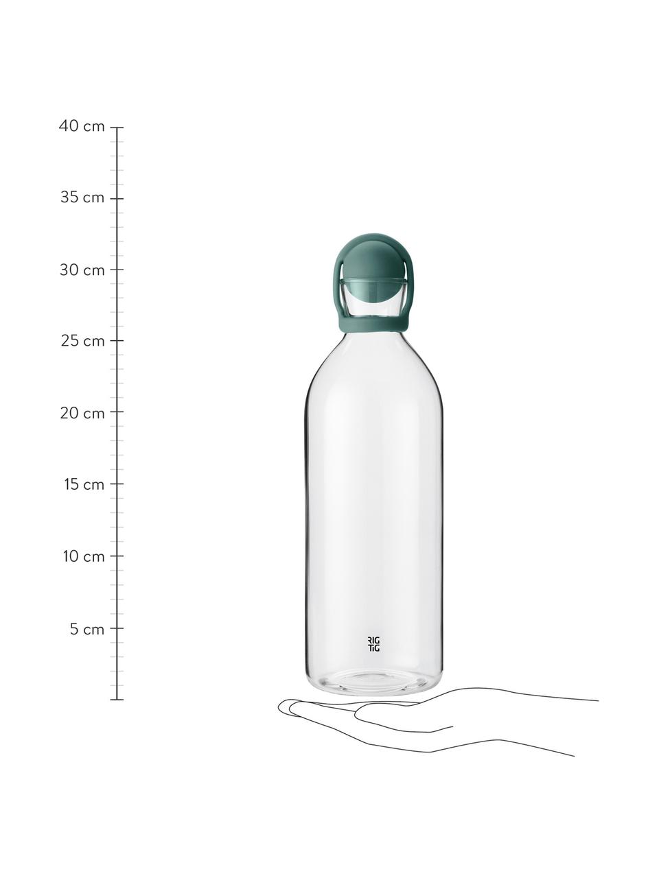 Wasserkaraffe Cool-It mit Verschluss, 1.5 L, Verschluss: Gummi, Türkis, Transparent, H 31 cm, 1.5 L