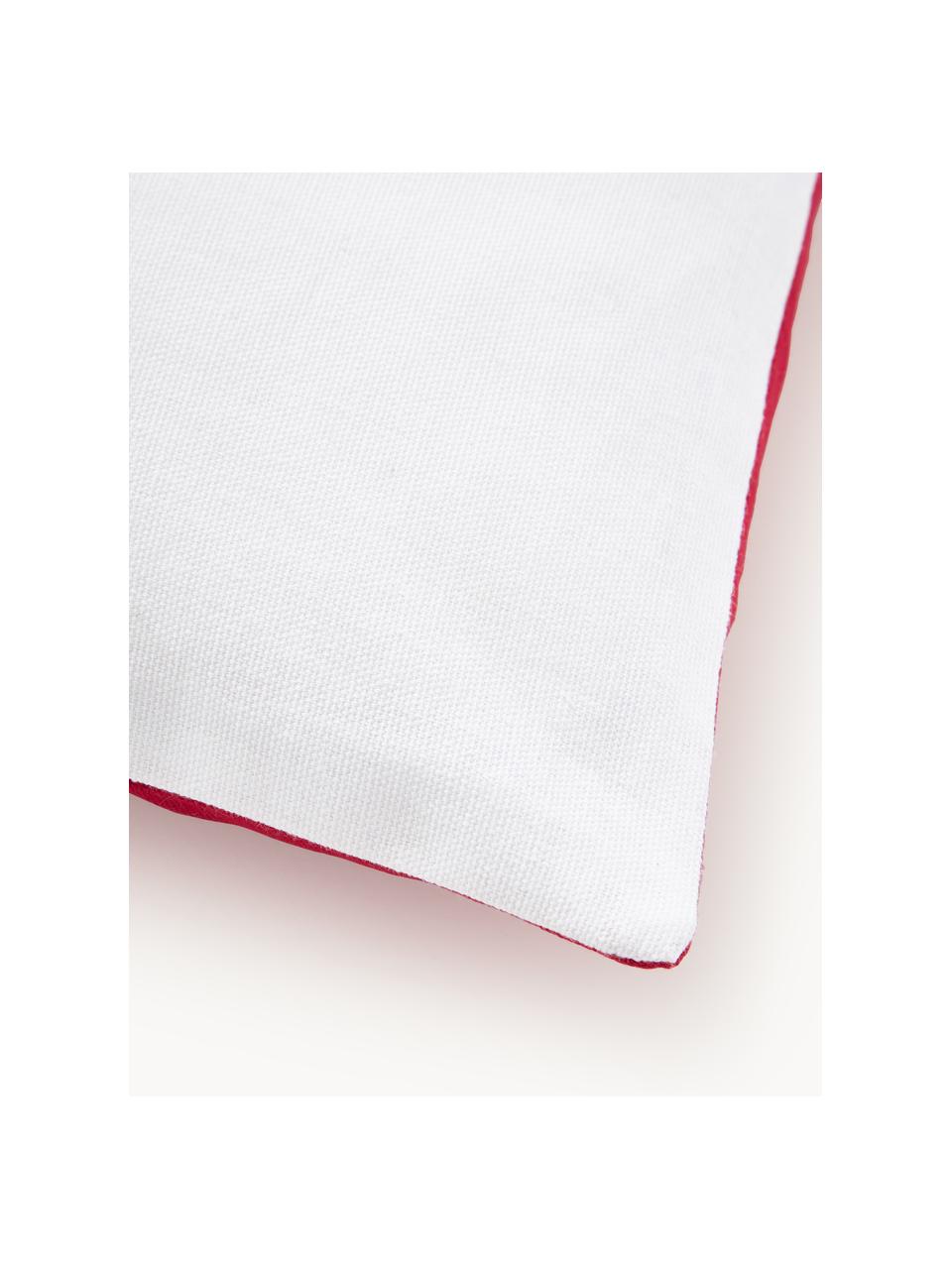 Housse de coussin 45x45 Tinsel, 100 % coton, Blanc, multicolore, rouge, larg. 45 x long. 45 cm