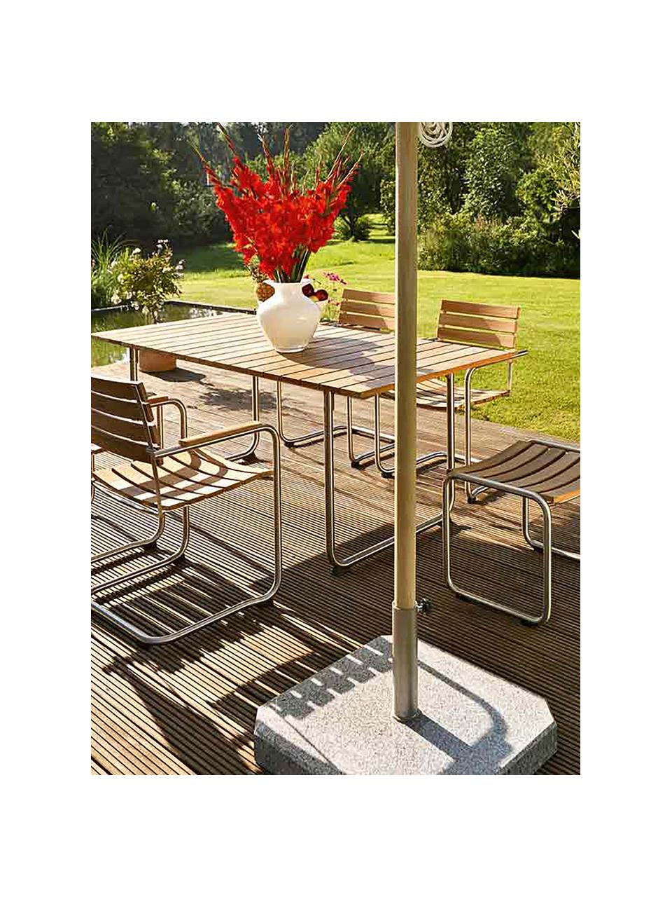 Ručně vyrobený zahradní stůl z teakového dřeva Prato, Teakové dřevo, stříbrná, Š 180 cm, H 90 cm
