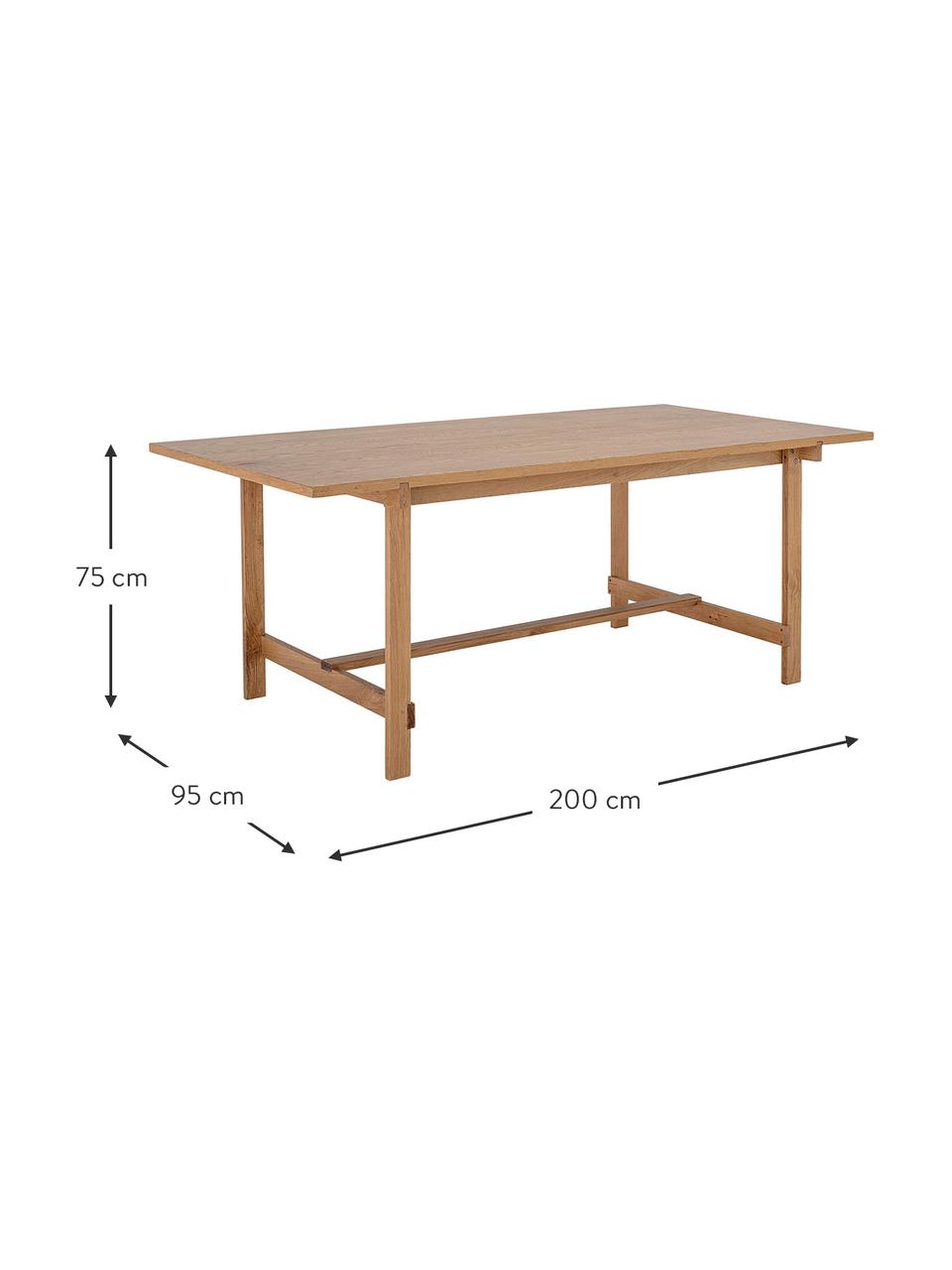 Jídelní stůl z dubového dřeva Nelson, 200 x 95 cm, Béžová, Š 200 cm, H 95 cm