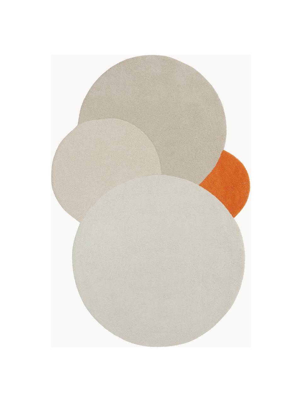 Tapis en coton tufté main Angeli, 100% coton, Tons beiges, orange, larg. 120 x long. 180 cm (taille S)