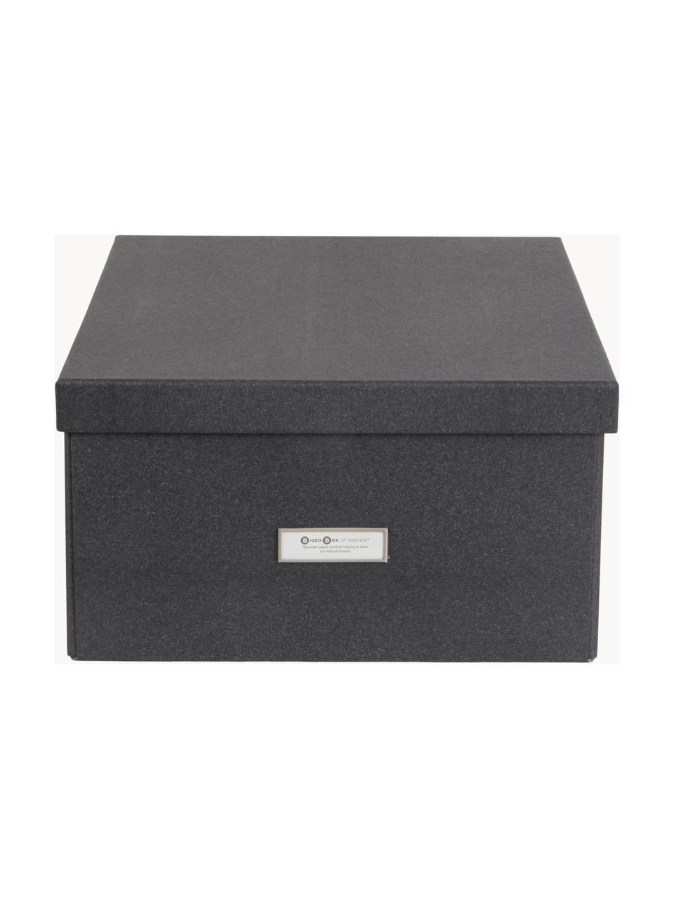 Úložná škatuľa Katrin, Š 35 x H 45 cm, Plátno, pevný kartón, Antracitová, Š 35 x H 45 cm