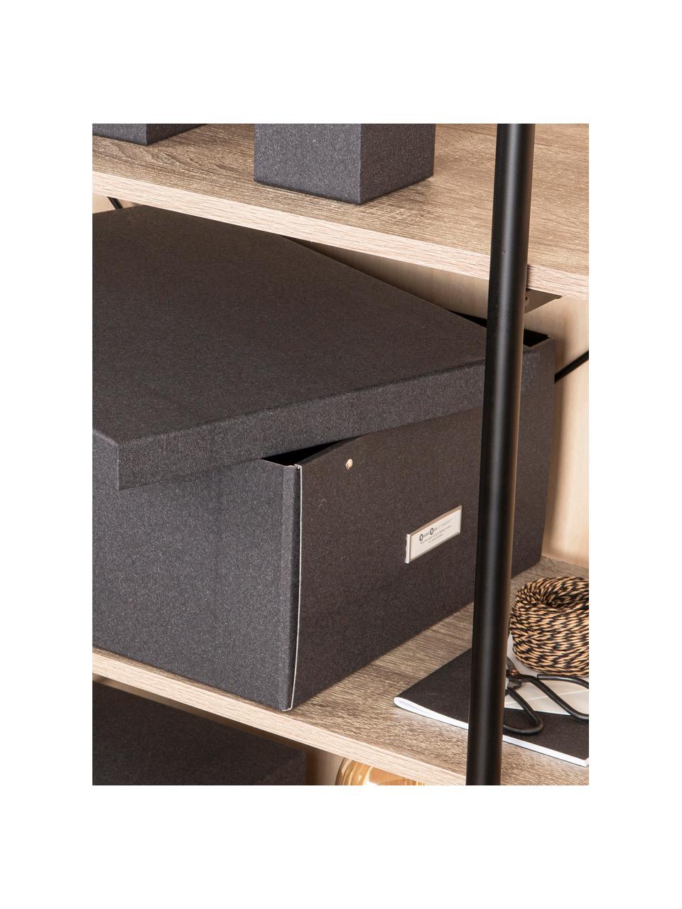 Boîte de rangement pliable Katrin, 35 x 45 cm, Toile, carton rigide, Anthracite, larg. 35 x prof. 45 cm