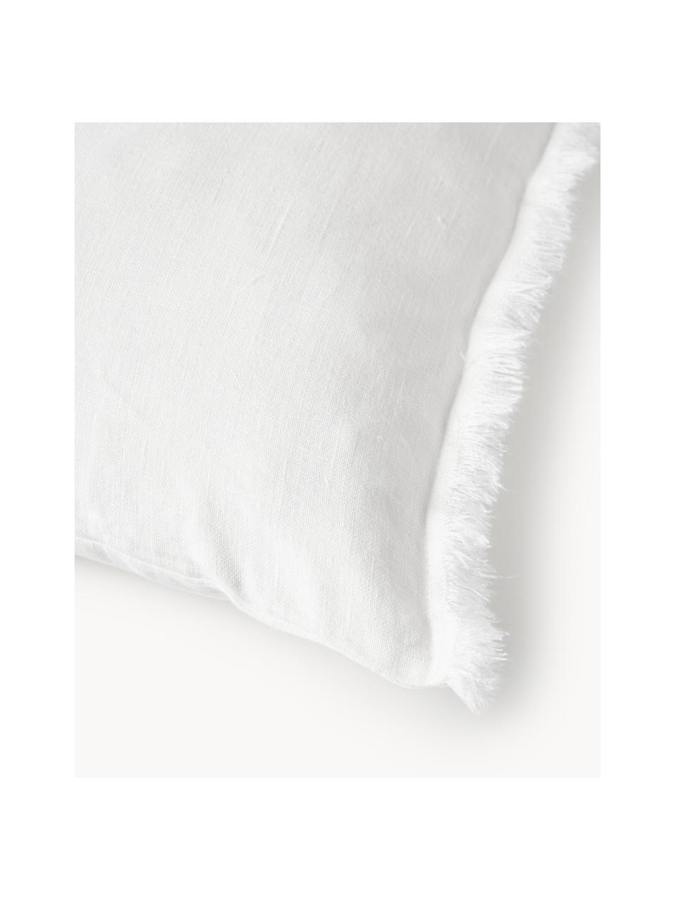 Housse de coussin 40x40 pur lin avec franges Luana, 100 % pur lin

Le lin est naturellement doté d'un toucher plutôt rugueux et d'un aspect froissé
Sa résistance élevée au accrocs lui confère robustesse et longévité, Blanc, larg. 40 x long. 40 cm