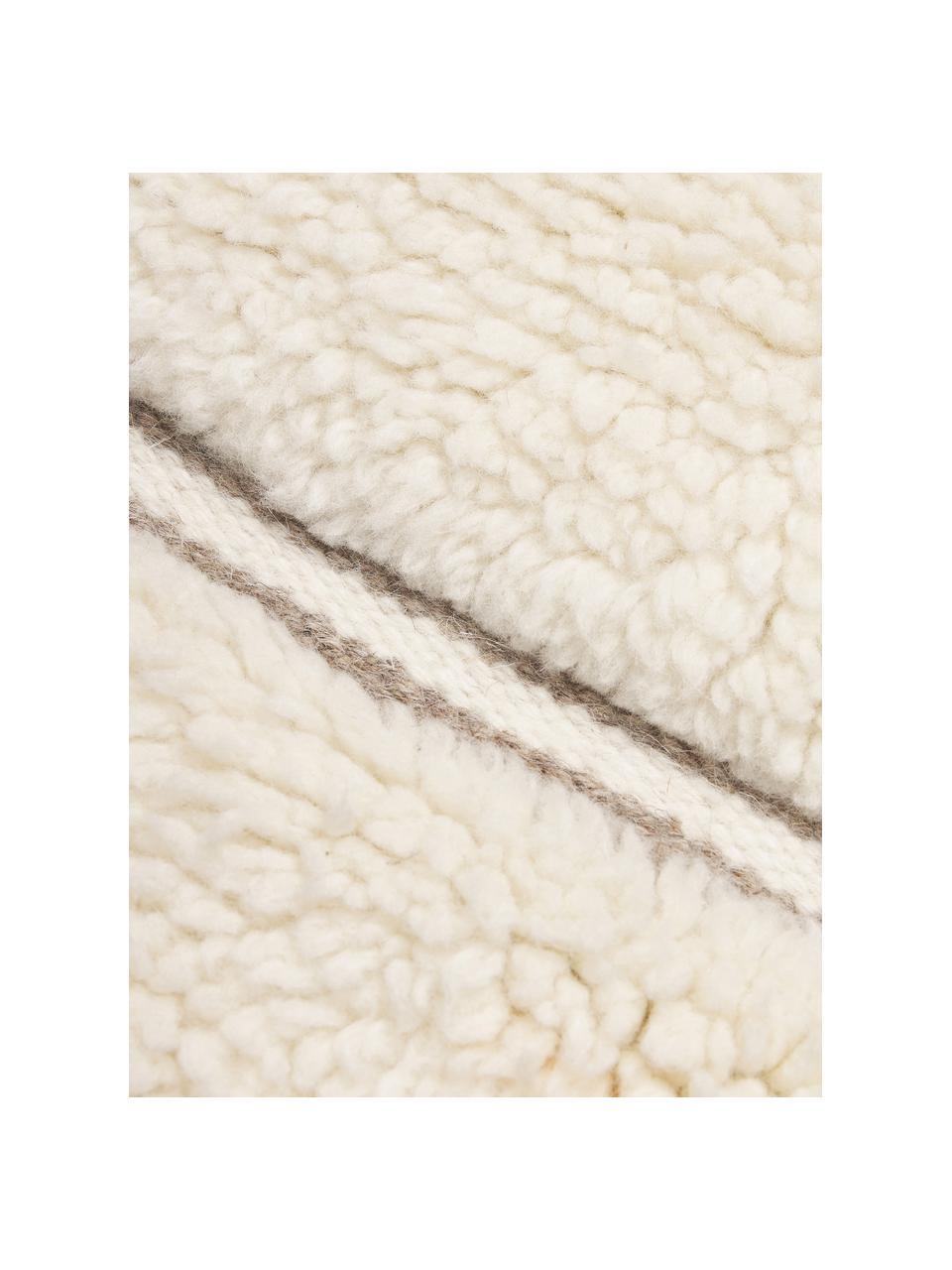 Ręcznie tkany dywan z wełny z wypukłą strukturą Anica, Beżowy, S 80 x D 150 cm (Rozmiar XS)