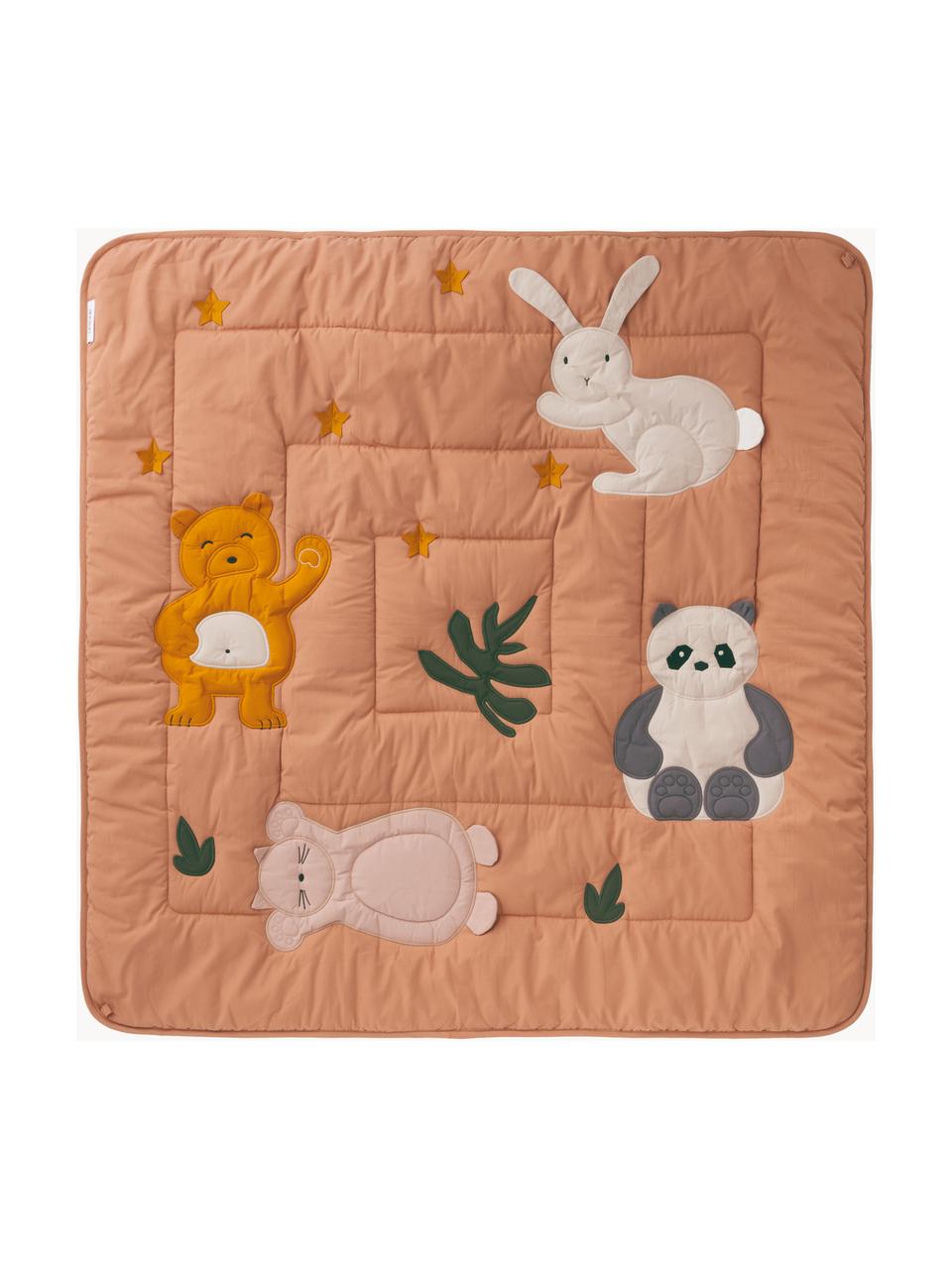 Alfombra de juegos Glenn, Funda: 100% algodón, Rosa palo, motivo de animales, Cama 90 cm (155 x 220 cm)