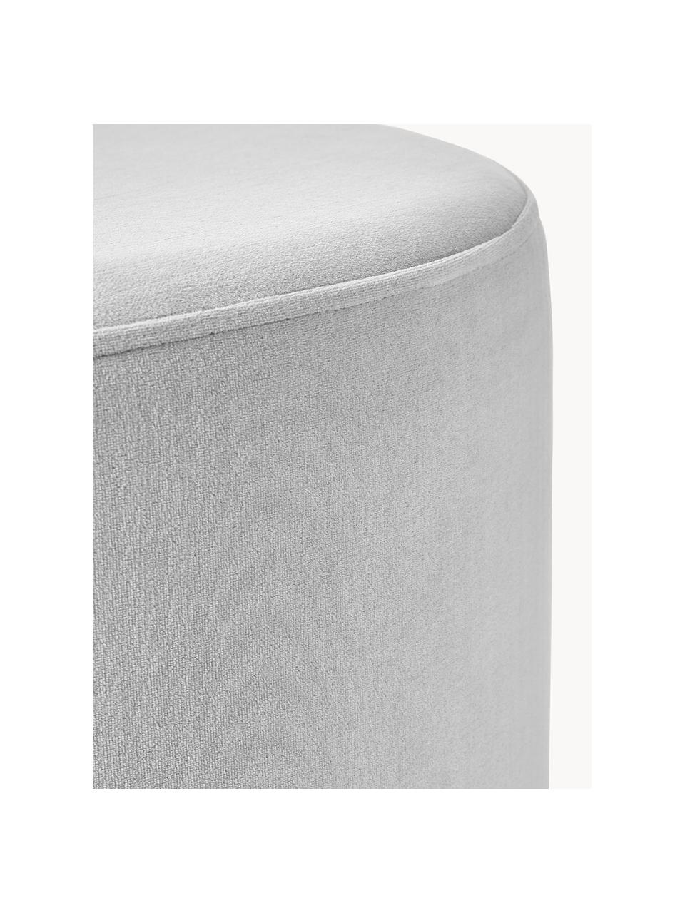 Samt-Hocker Daisy, Bezug: Samt (100 % Polyester) De, Rahmen: Sperrholz, Samt Grau, Ø 54 x H 38 cm