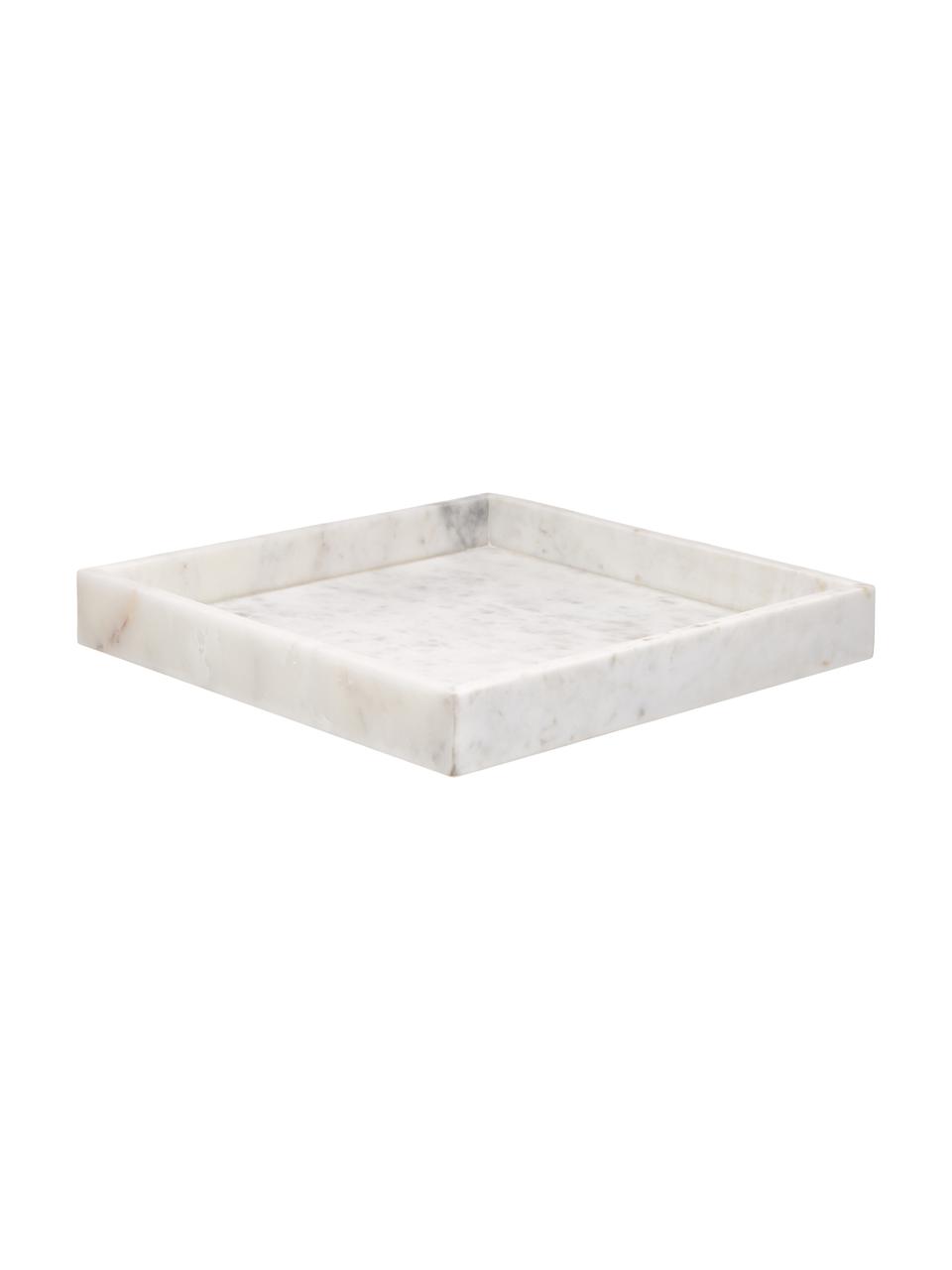 Dekorativní mramorový tác Venice, Mramor, Bílá, mramorovaná, Š 30 cm, H 30 cm