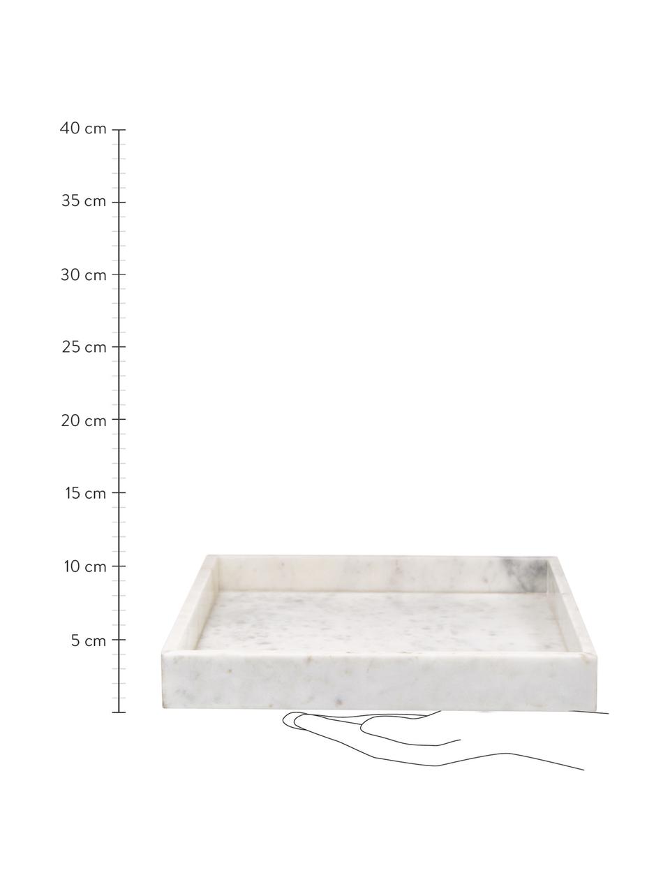 Vassoio decorativo in marmo bianco Venice, Marmo, Marmo bianco, Larg. 30 x Prof. 30 cm