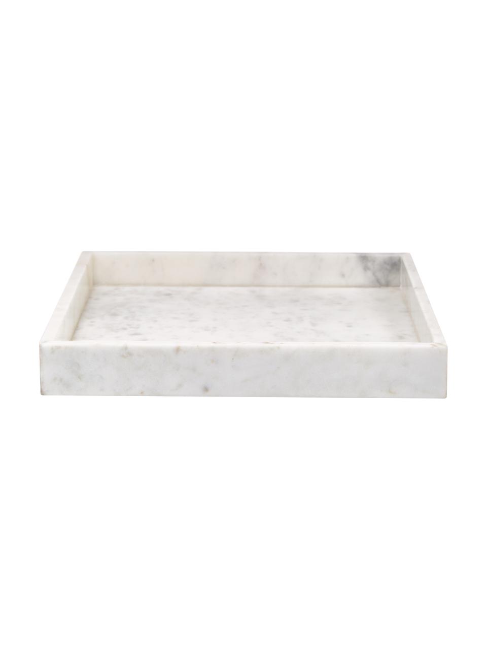 Vassoio decorativo in marmo Venice, Marmo, Bianco marmorizzato, Larg. 30 x Prof. 30 cm