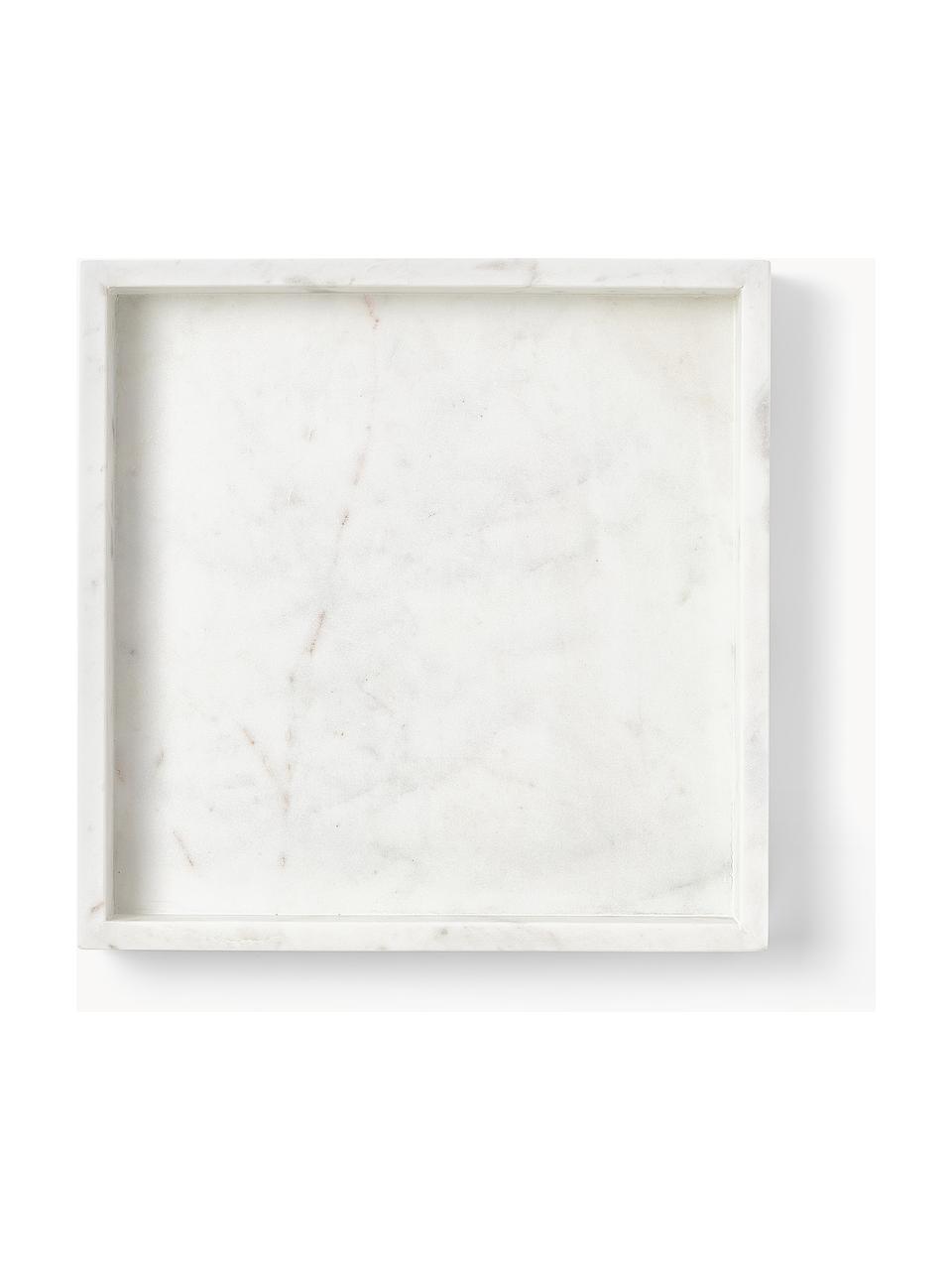 Dekoračný mramorový podnos Venice, Mramor, Biela, mramorová, Š 30 x H 30 cm