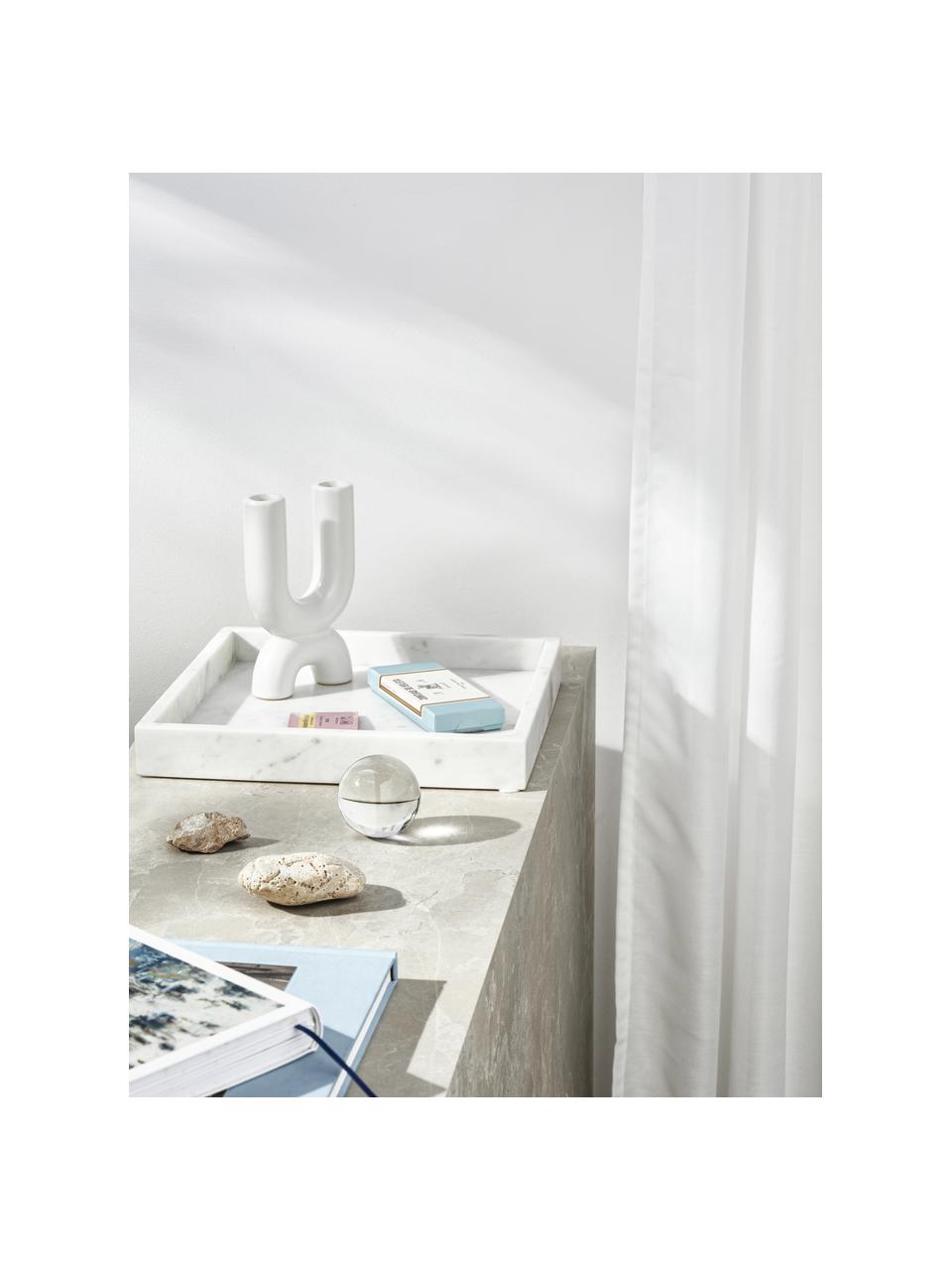 Taca dekoracyjna z marmuru Venice, Marmur, Biały, marmurowy, S 30 x G 30 cm