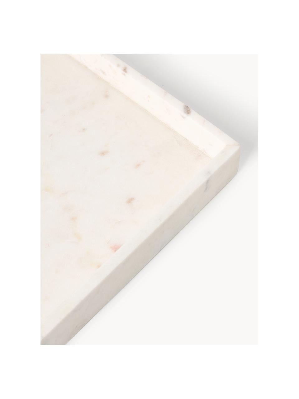 Deko-Tablett Venice aus Marmor, Marmor, Weiß, marmoriert, B 30 x T 30 cm