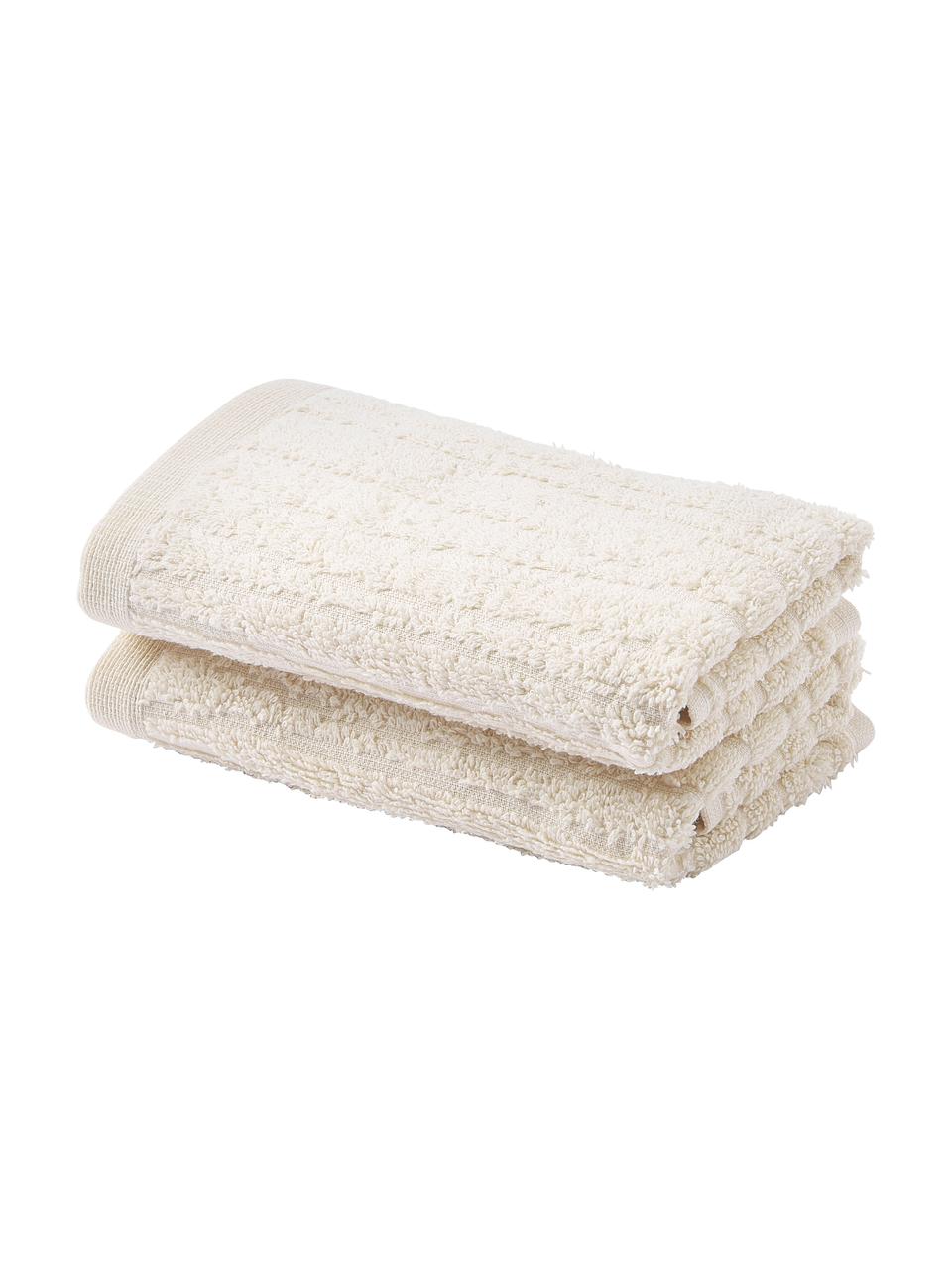 Katoenen handdoek Audrina in verschillende formaten, Beige, Douchehanddoek, B 70 x L 140 cm