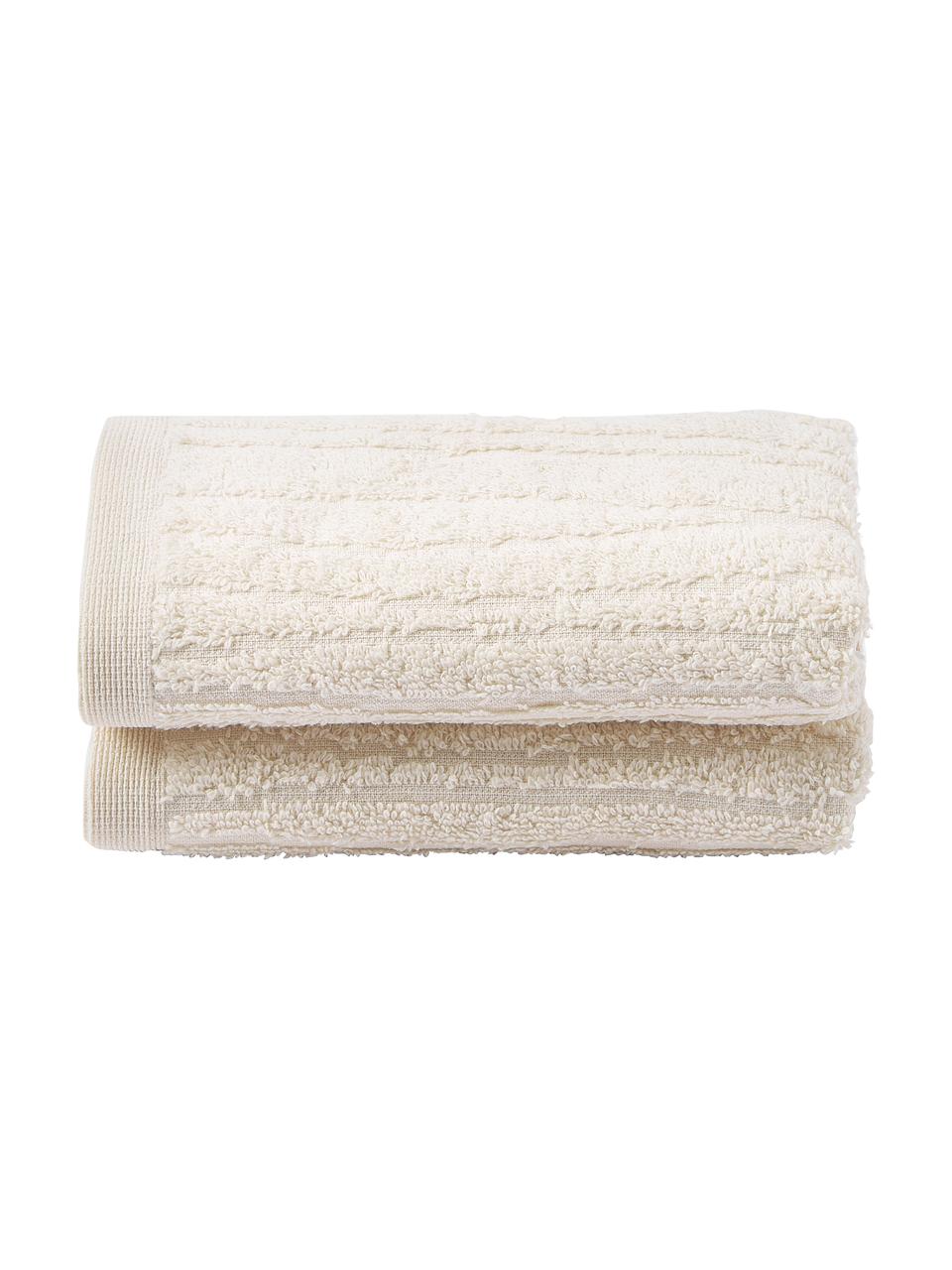 Katoenen handdoek Audrina in verschillende formaten, Beige, Douchehanddoek, B 70 x L 140 cm