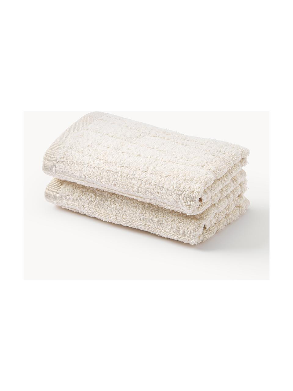Baumwoll-Handtuch Audrina in verschiedenen Größen, Hellbeige, Handtuch, B 50 x L 100 cm, 2 Stück