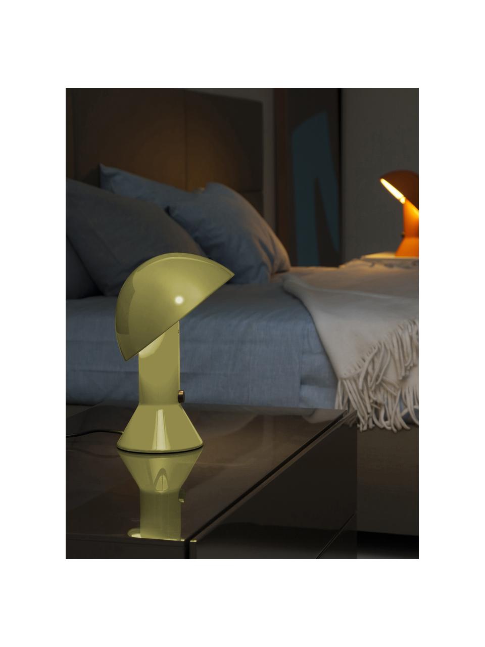 Petite lampe à poser avec abat-jour réglable Elmetto, Plastique laqué, Vert olive, Ø 22 x haut. 28 cm