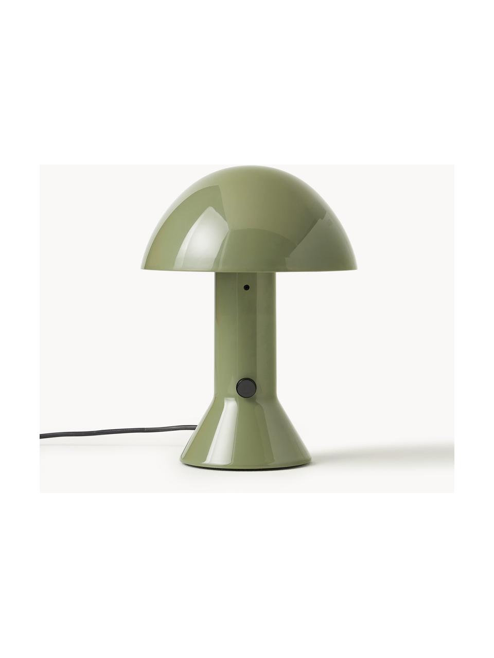 Lampa stołowa Elmetto, Tworzywo sztuczne lakierowane, Oliwkowy zielony, Ø 22 x W 28 cm