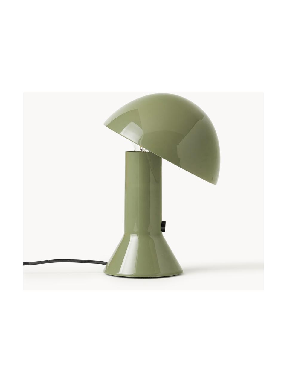 Malá stolní lampa s nastavitelným stínidlem Elmetto, Lakovaná umělá hmota, Olivově zelená, Ø 22 cm, V 28 cm