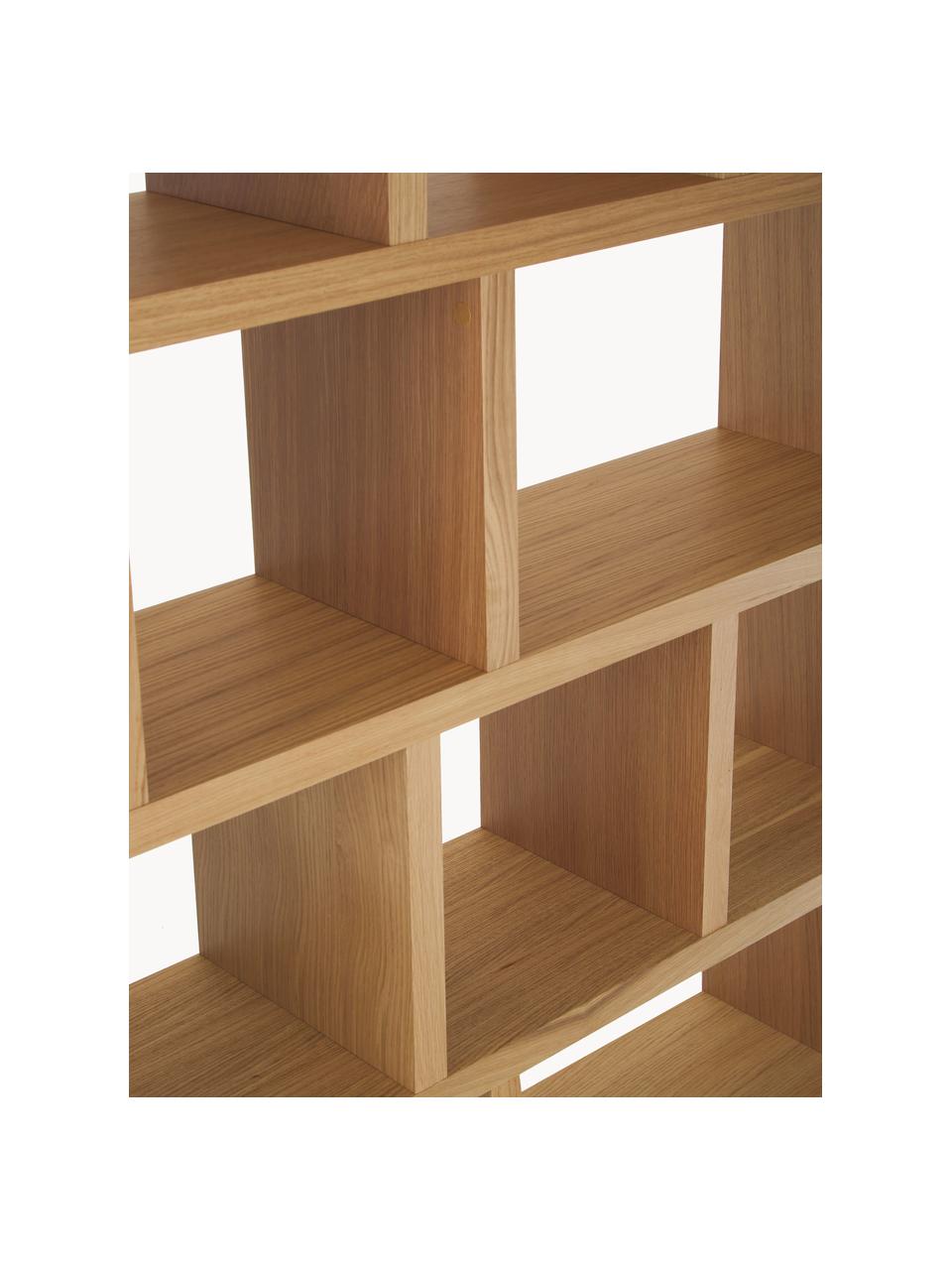 Libreria grande Portlyn, Struttura: struttura a nido d'ape in, Superficie: finitura in legno di noce, Legno di quercia, Larg. 150 x Alt. 198 cm