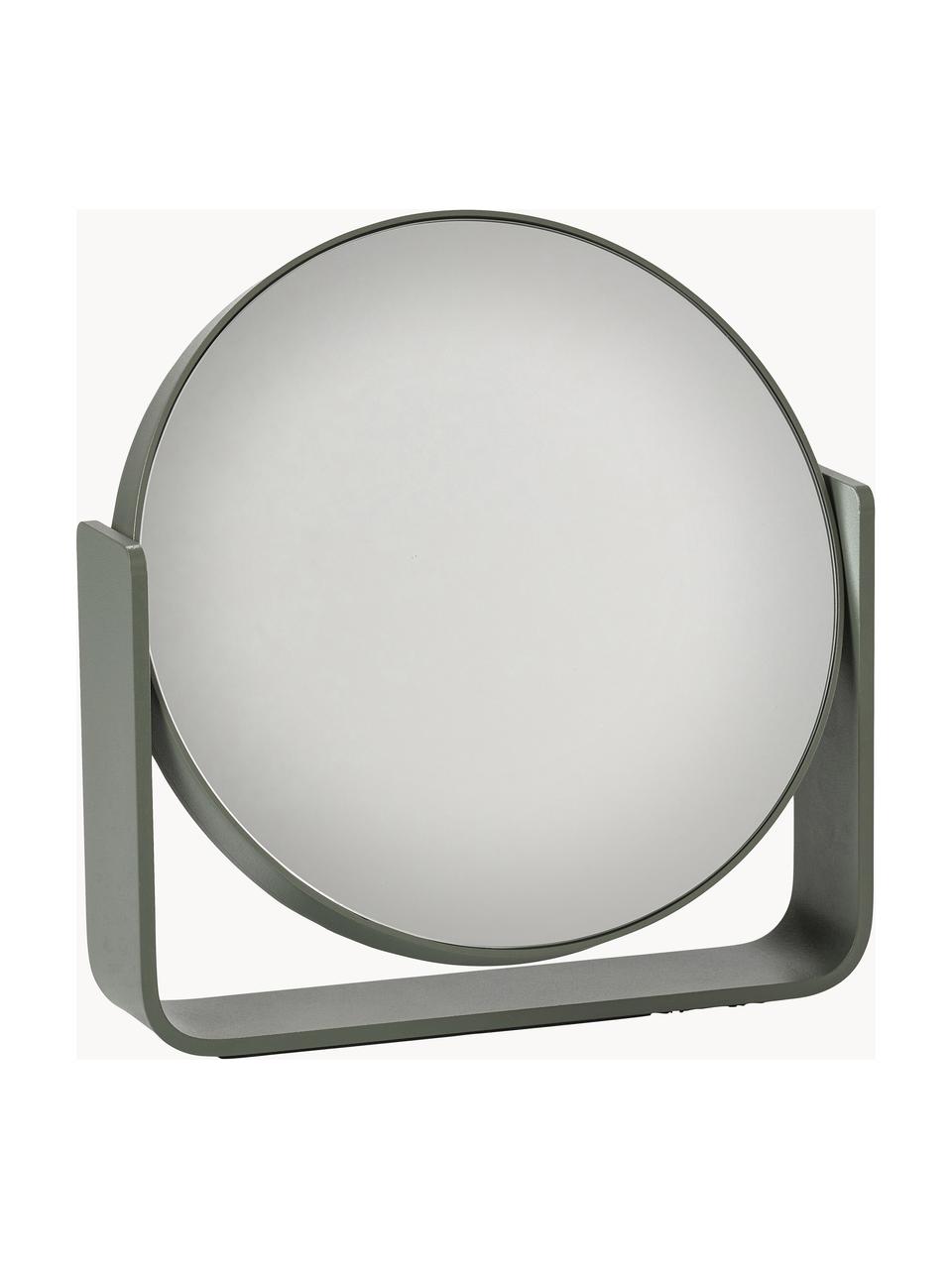 Okrúhle kozmetické zrkadlo so zväčšením Ume, Olivovozelená, Š 19 x V 20 cm