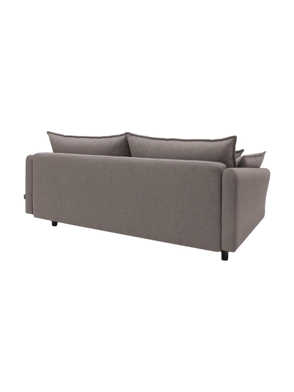 Sofa z funkcja spania i miejscem do przechowywania Mia (3-osobowa), Tapicerka: kaszmir, Nogi: drewno bukowe, Taupe, S 228 x G 102 cm