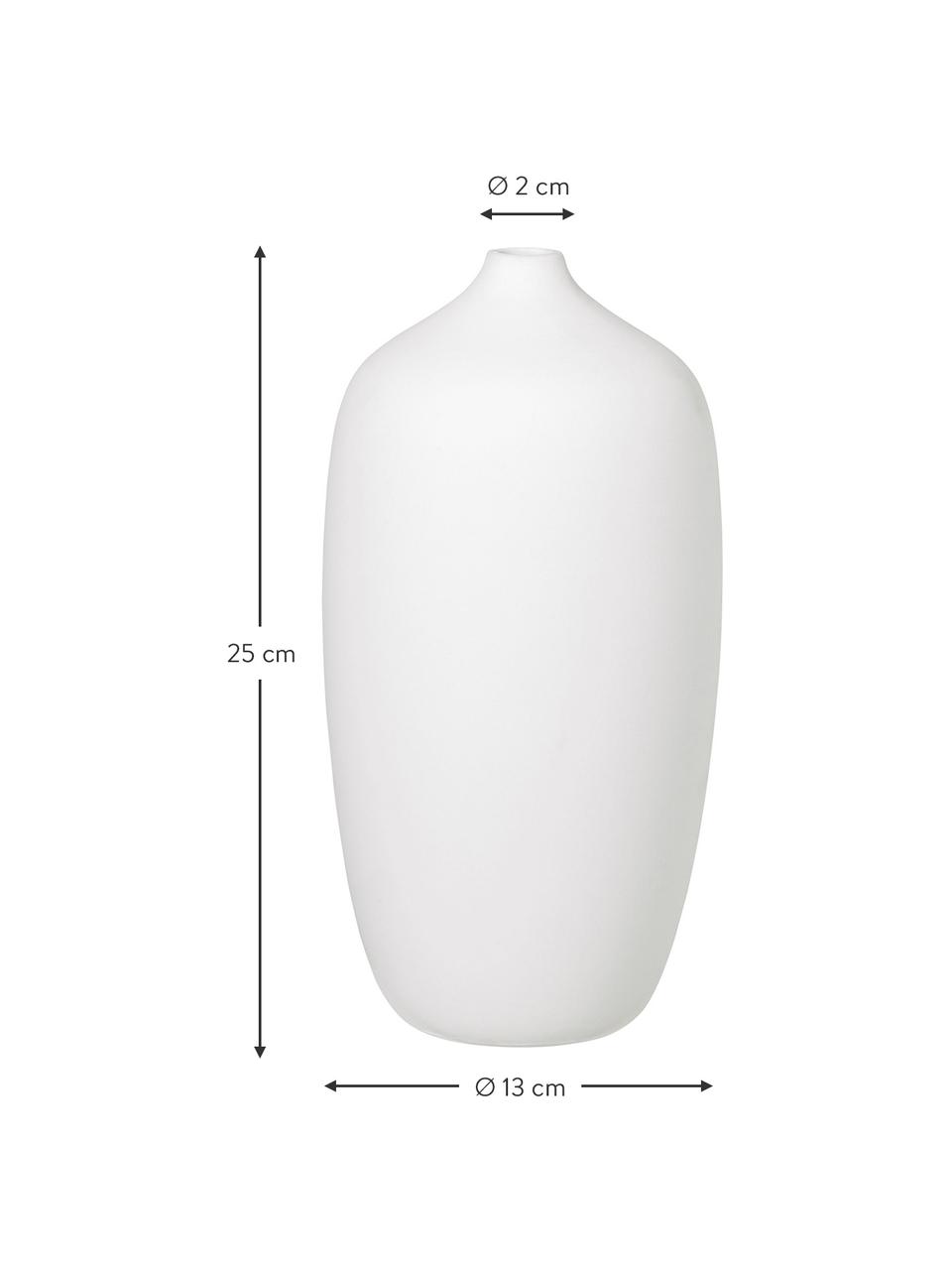 Velká váza Ceola, Keramika, Bílá, Ø 13 cm, V 25 cm