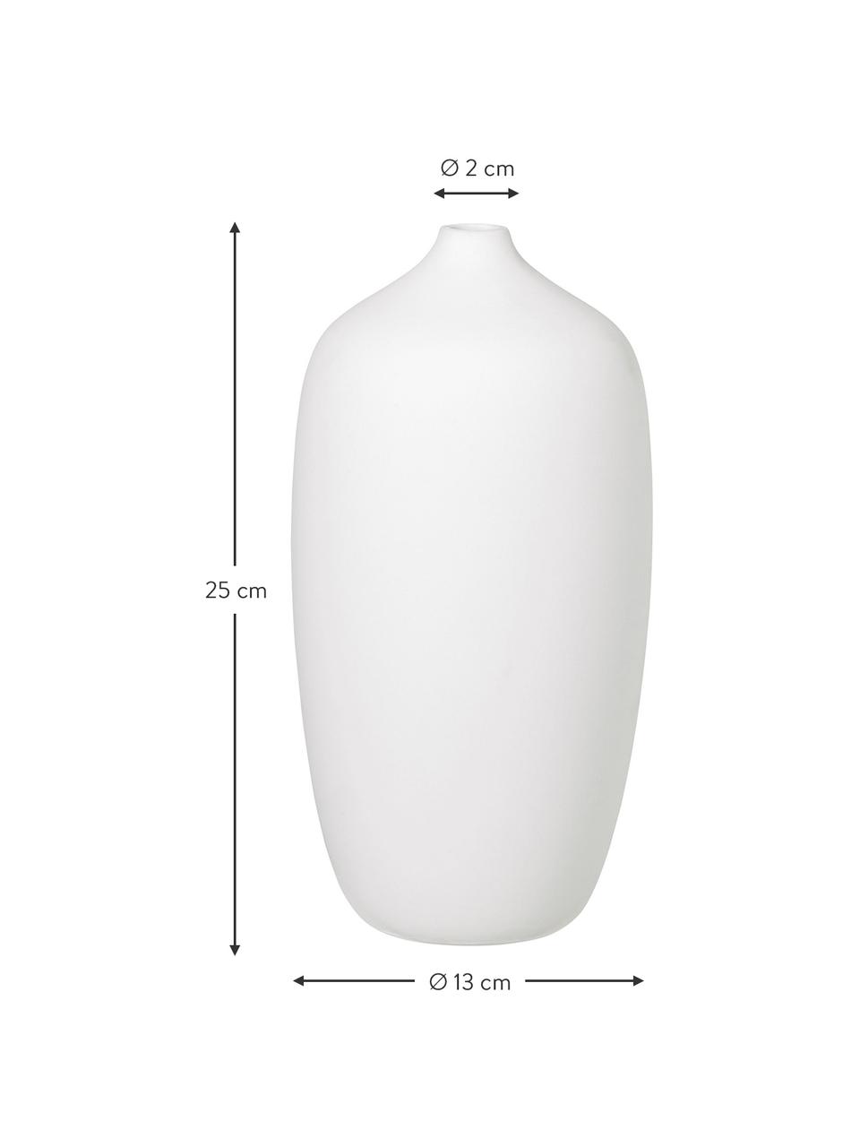 Wazon Colora, Ceramika, Biały, Ø 13 x W 25 cm