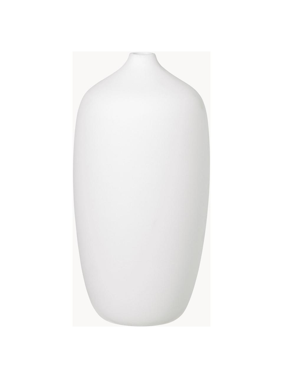 Grand vase Ceola, haut. 25 cm, Céramique, Blanc, Ø 13 x haut. 25 cm