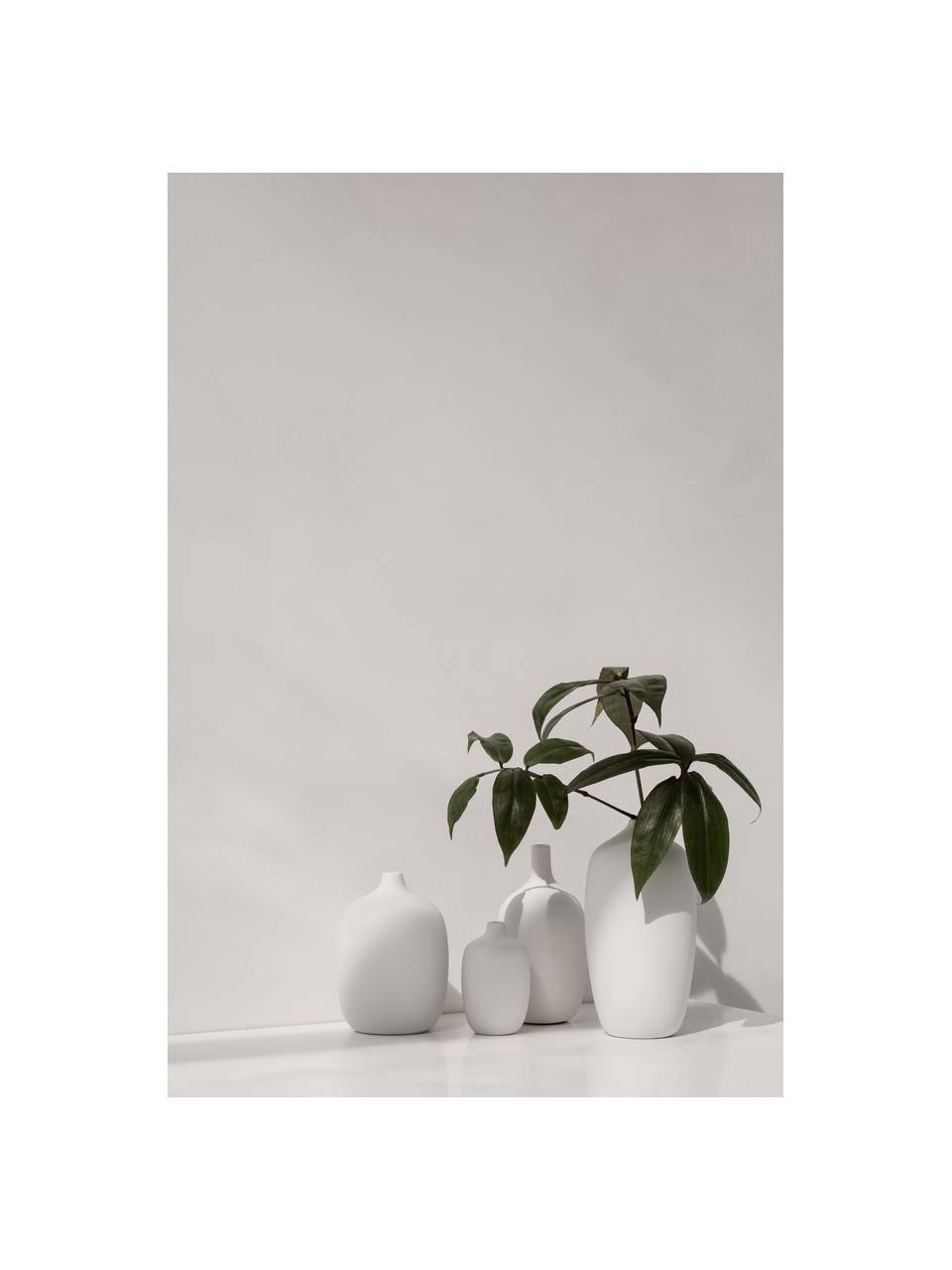 Grand vase Ceola, haut. 25 cm, Céramique, Blanc, Ø 13 x haut. 25 cm