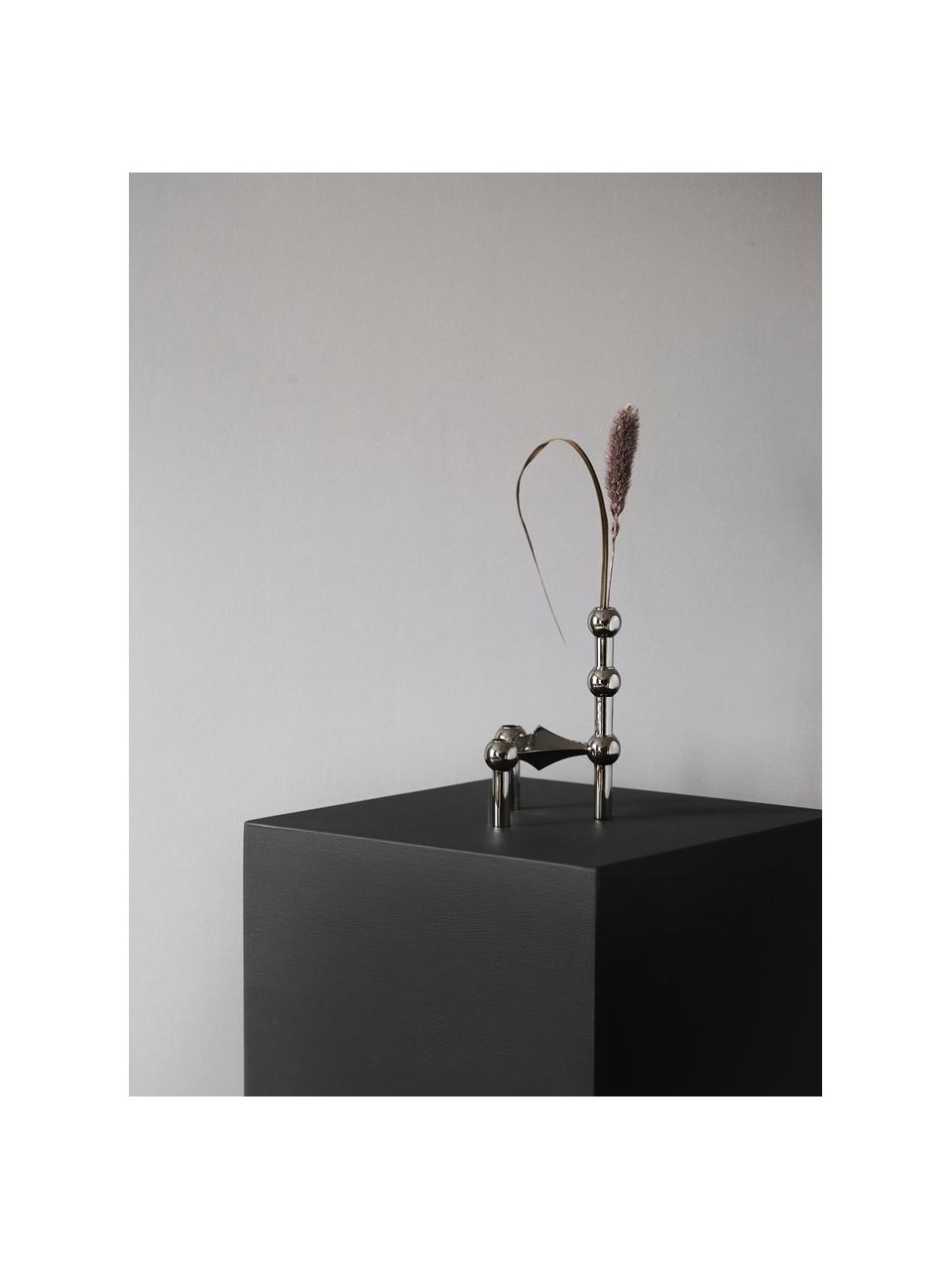 Candelabro Stoff Nagel, Metal recubierto, Plateado, Ø 3 x Al 10 cm