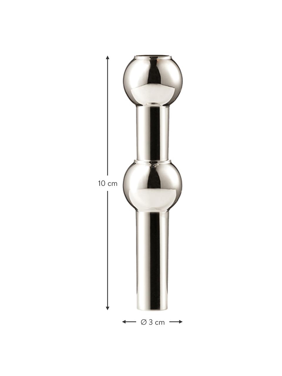 Svícen Stoff Nagel, Potažený kov, Stříbrná, Ø 3 cm, V 10 cm