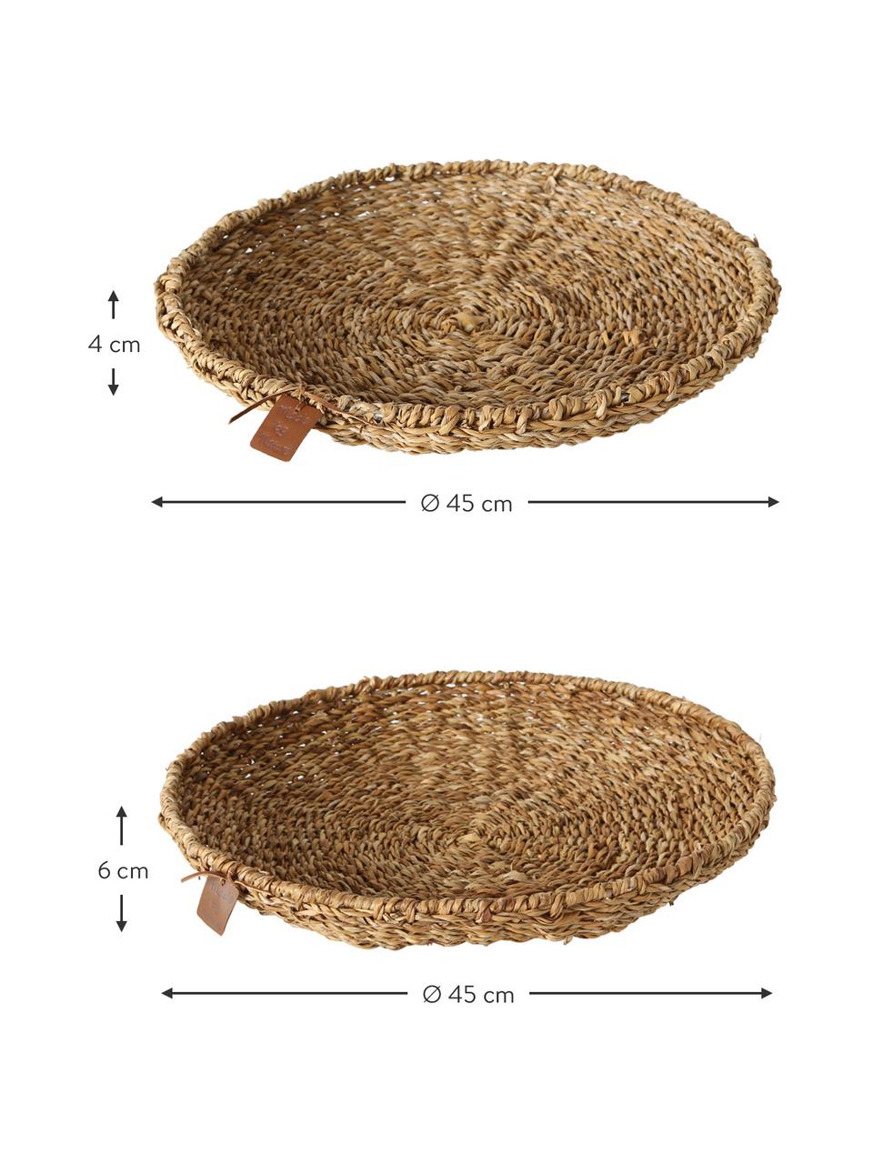 Decoratieve schalenset Sophy, 2-delig, Zeegras, Bruin, Set met verschillende formaten