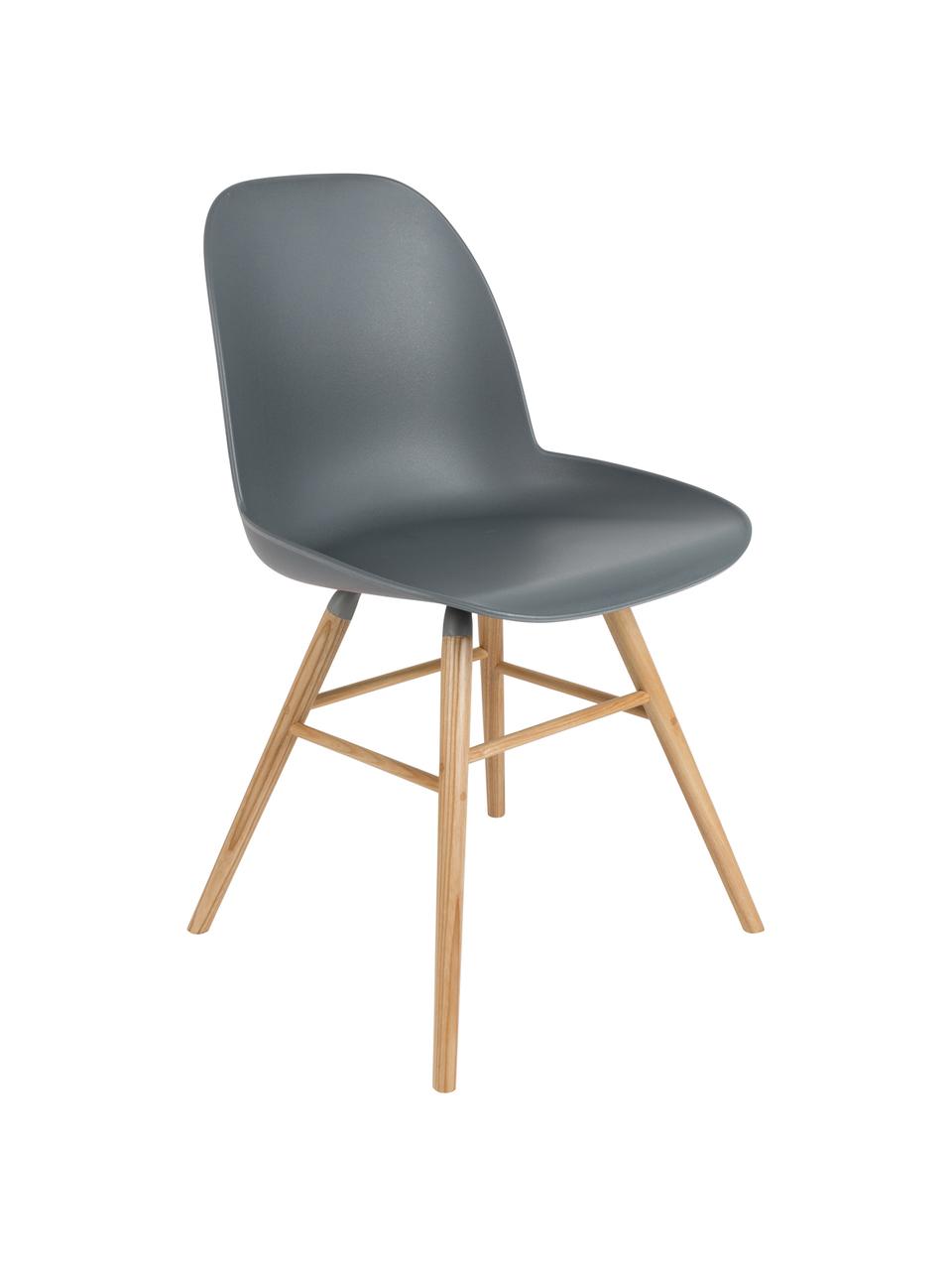 Silla Albert Kuip, Asiento: 100% polipropileno, Patas: madera de fresno, Gris azulado, An 49 x Al 82 cm